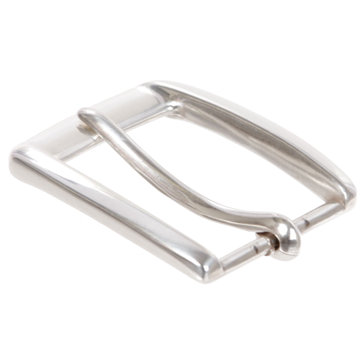 1 5/8" (40 mm) Silver Tone Rectangular Single Prong Belt Buckle - OnlineBelts