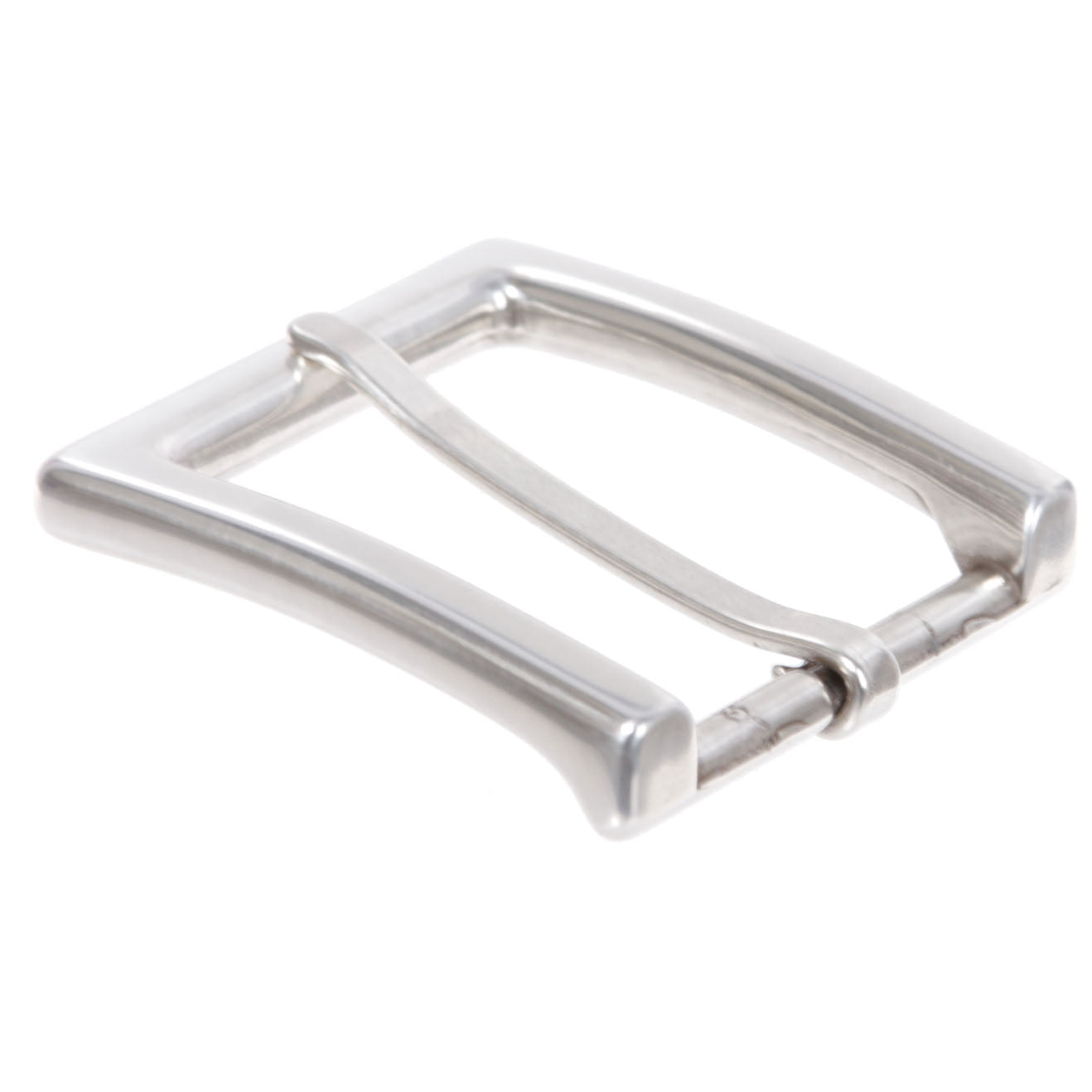 1 5/8" (40 mm) Silver Tone Rectangular Single Flat Prong Belt Buckle - OnlineBelts