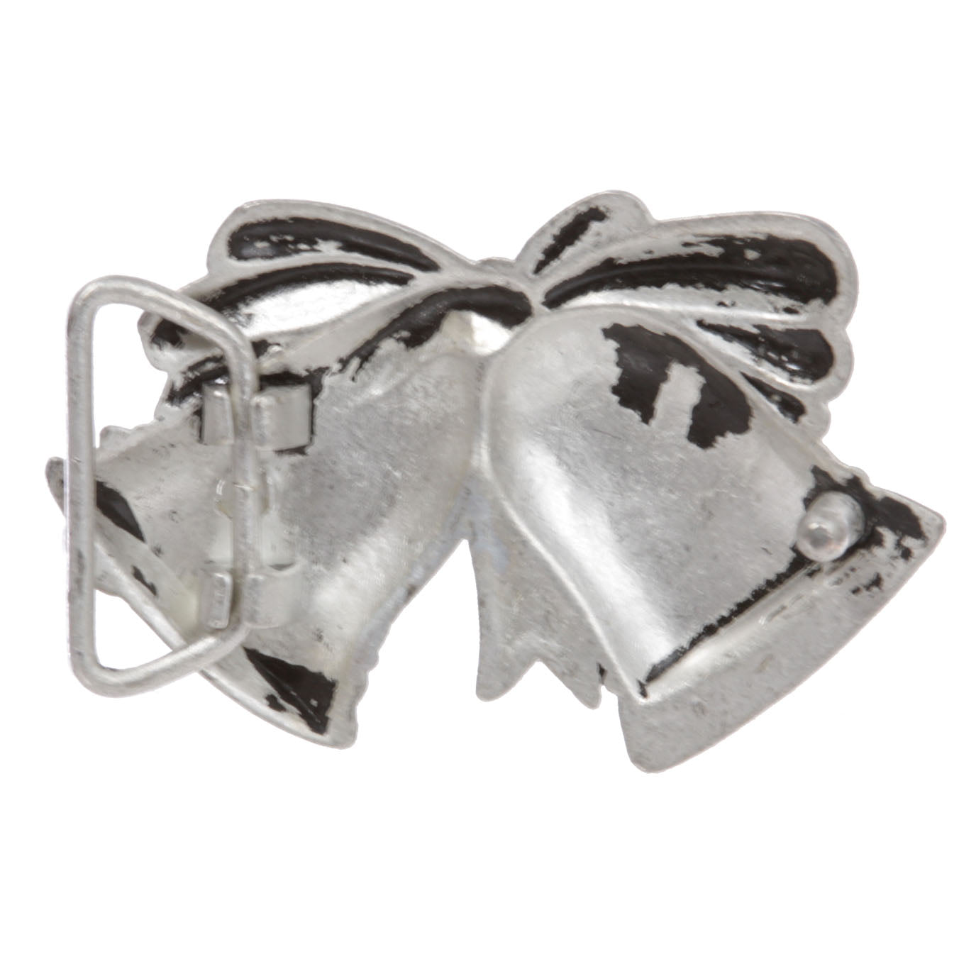 1 1/4" (32mm) Merry Christmas Jingle Bell Ribbon Bow Knot Engraving Perforated Belt Buckle - OnlineBelts