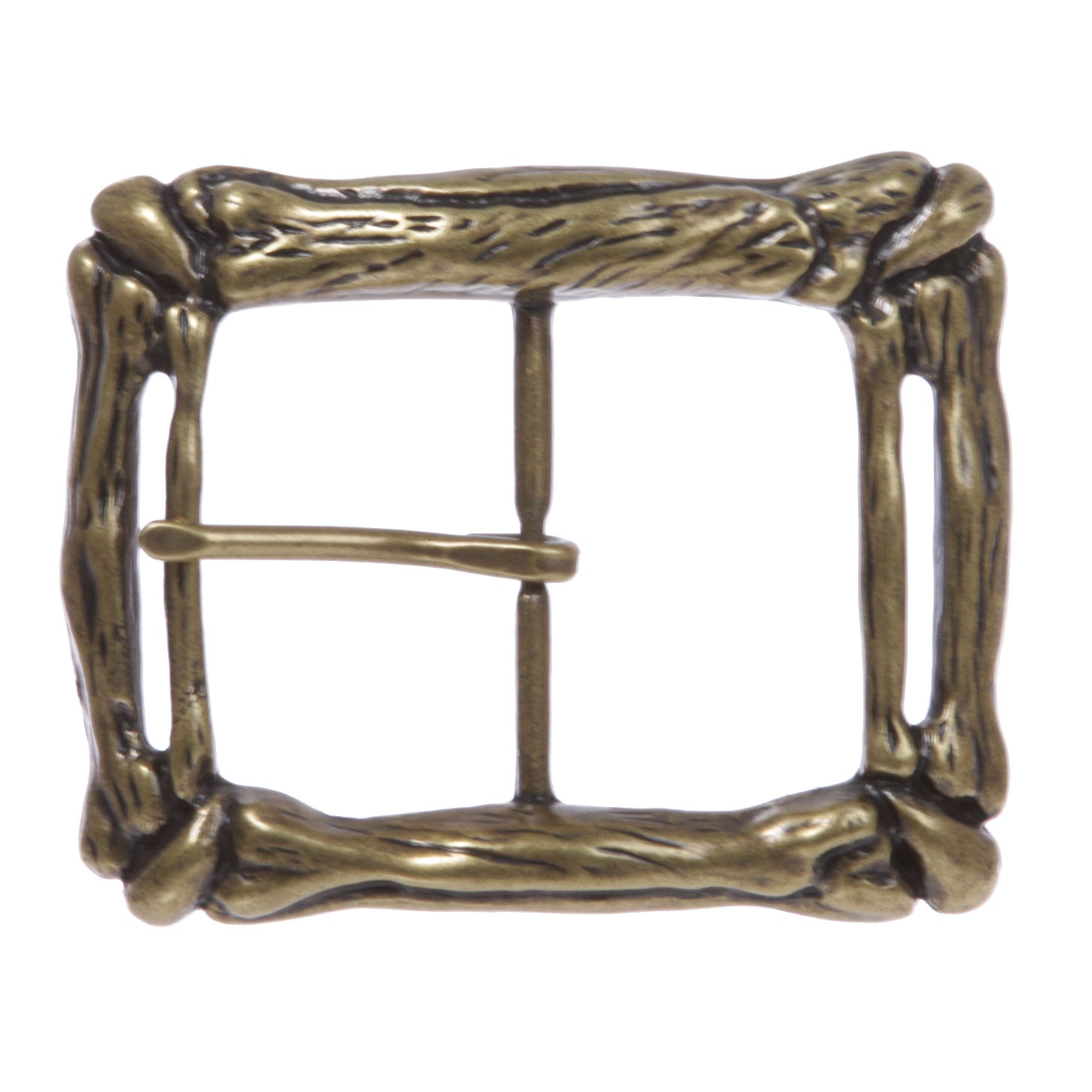 1 3/4" (45 mm) Hammered Western Engraving Center Bar Curved Bone Belt Buckle - OnlineBelts