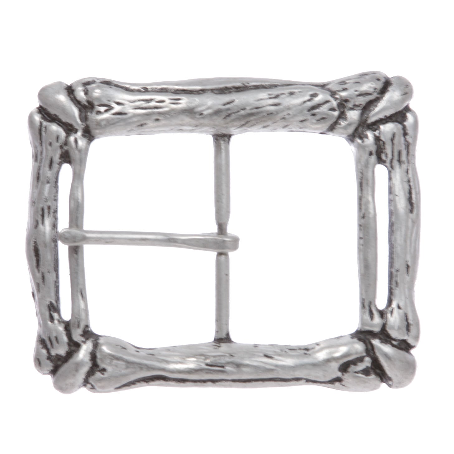 1 3/4" (45 mm) Hammered Western Engraving Center Bar Curved Bone Belt Buckle - OnlineBelts