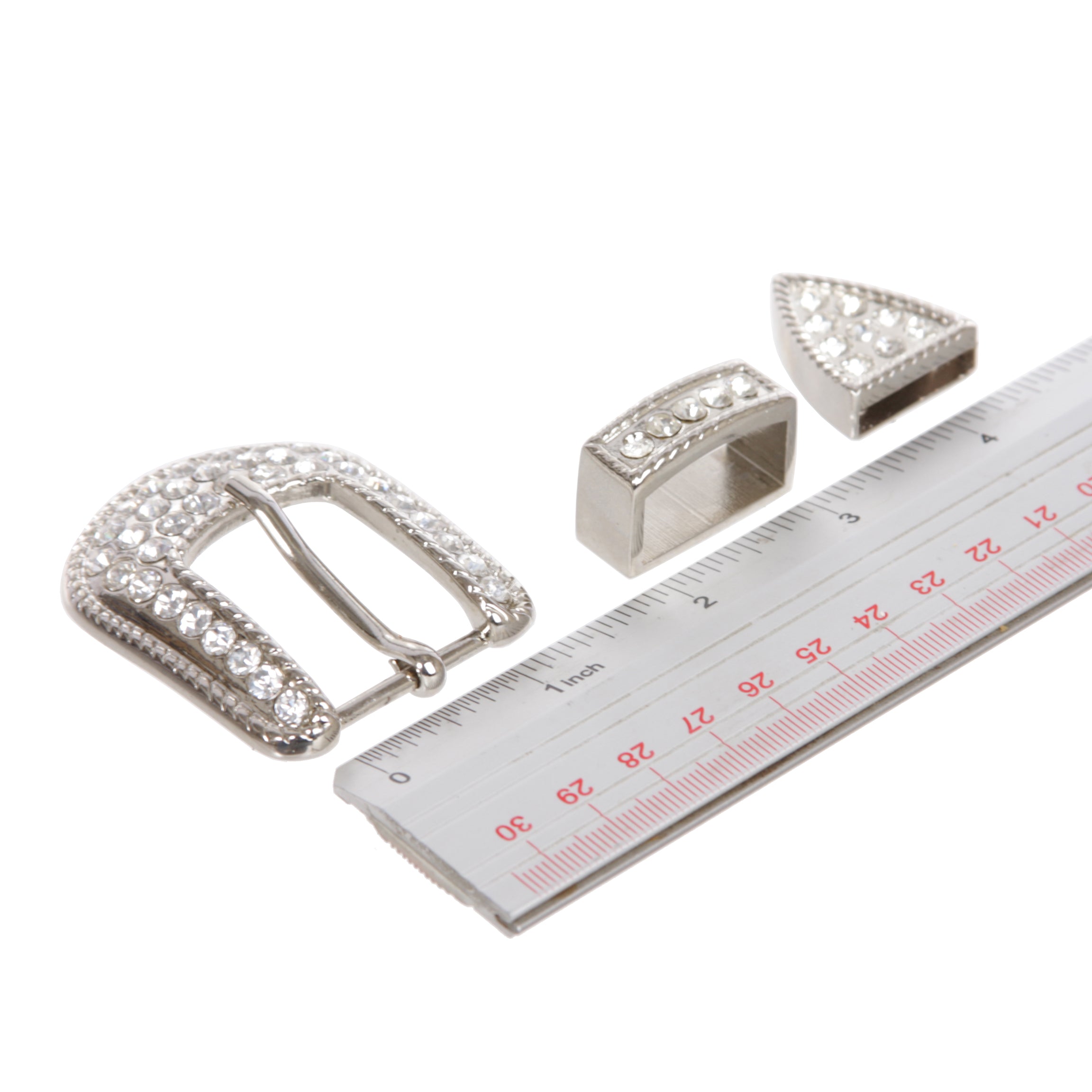 Western 25 mm Rhinestone Belt Buckle Set for Replacement or Leather Craft - OnlineBelts