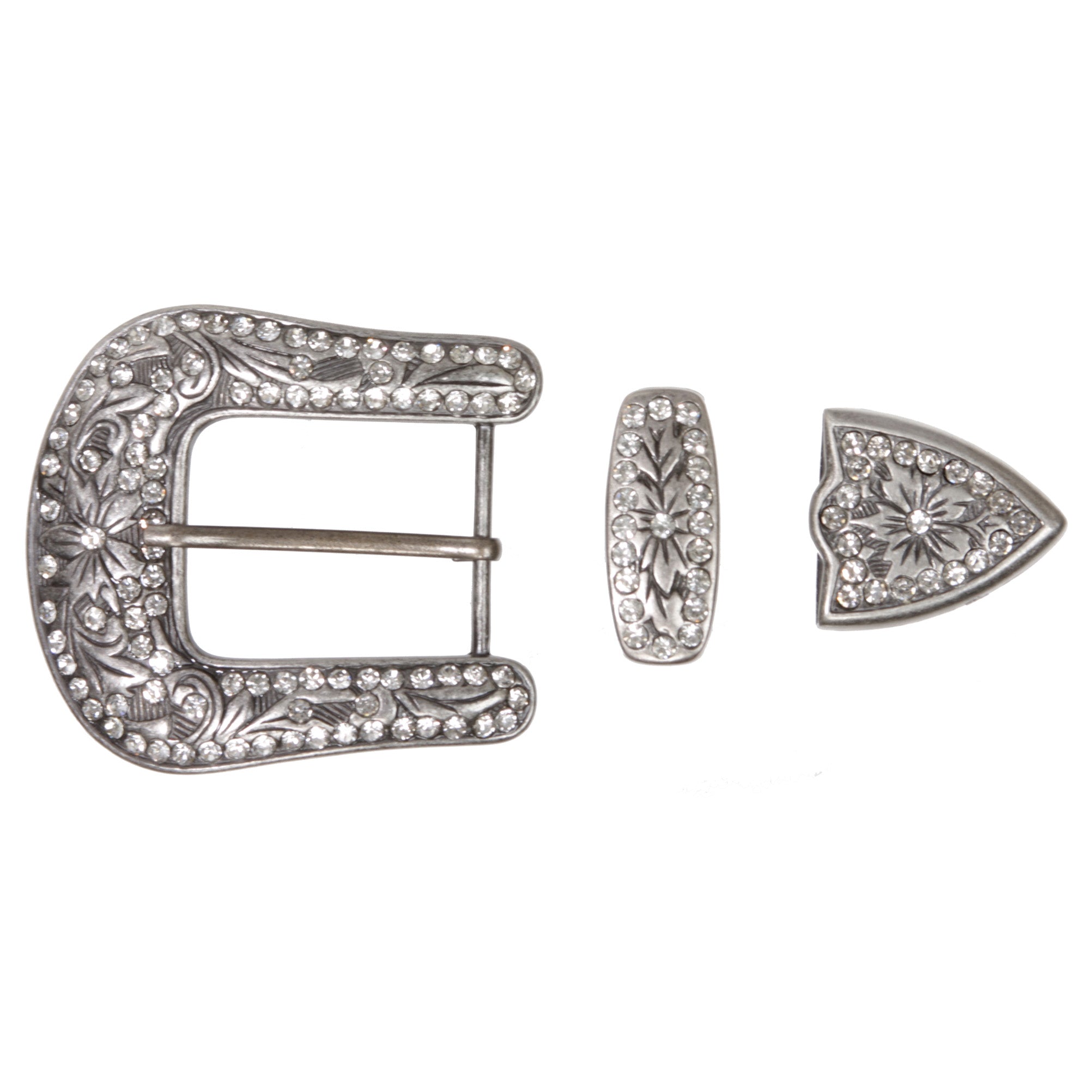DIY Rhinestone Western Bling Buckle 3-piece Set for Replacement or leathercraft - OnlineBelts