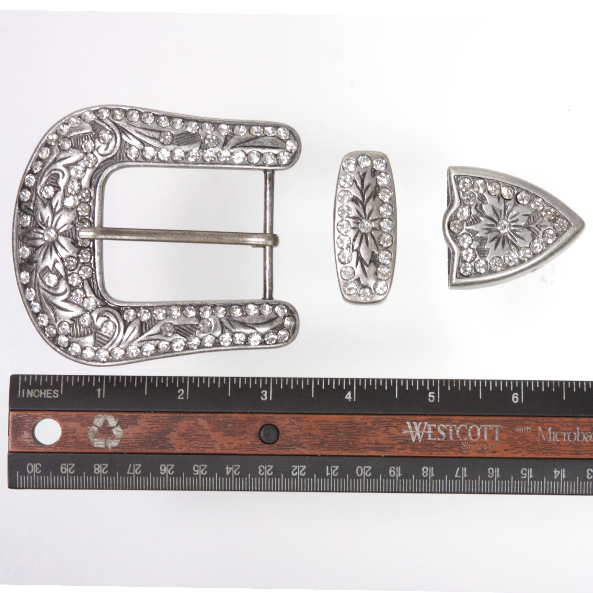 DIY Rhinestone Western Bling Buckle 3-piece Set for Replacement or leathercraft - OnlineBelts