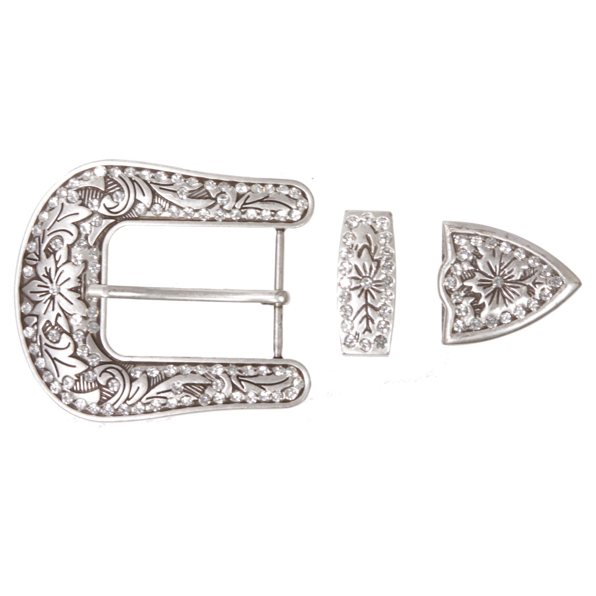 DIY Rhinestone Western Bling Buckle 3-piece Set for Replacement or leathercraft - OnlineBelts