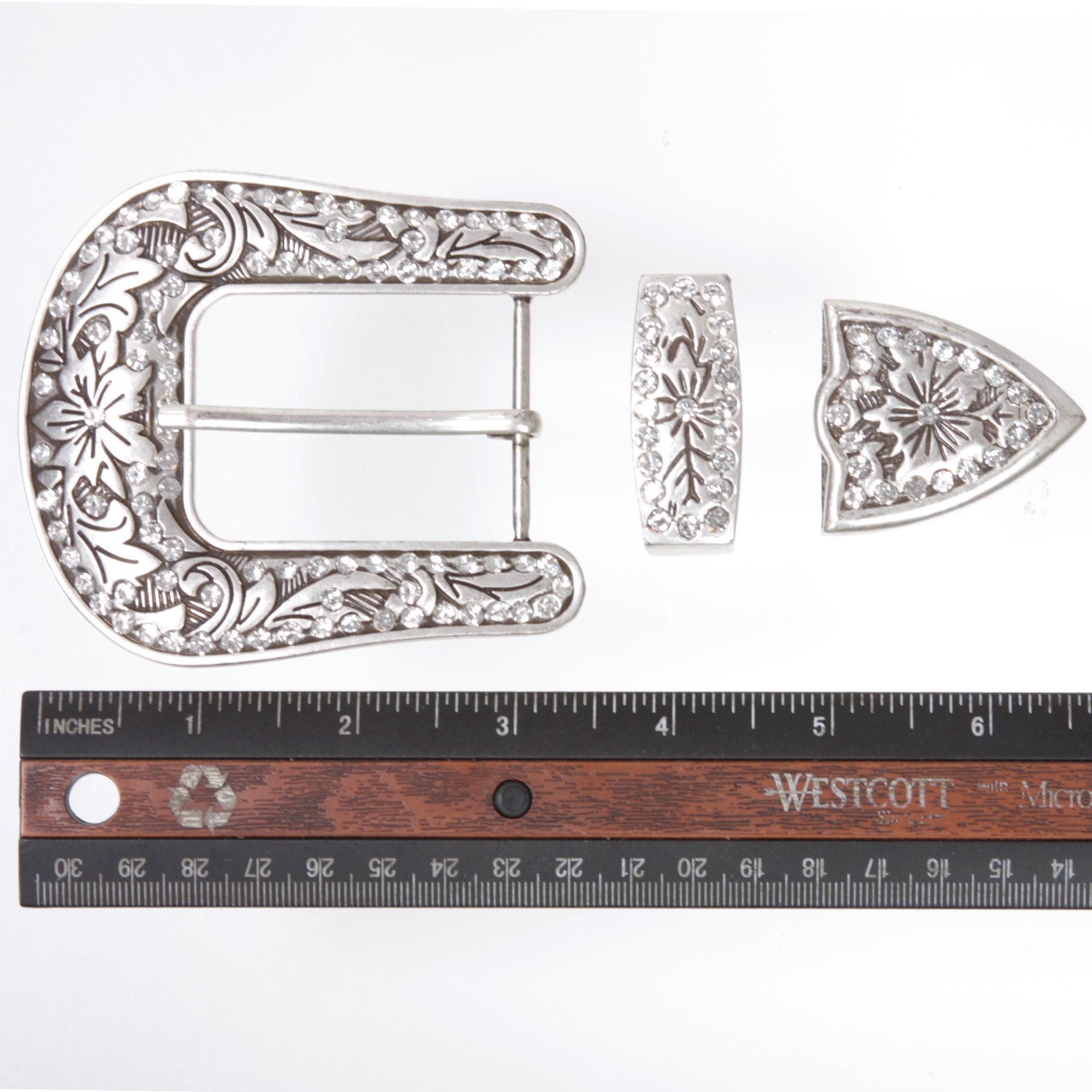 DIY Rhinestone Western Bling Buckle 3-piece Set for Replacement or leathercraft - OnlineBelts
