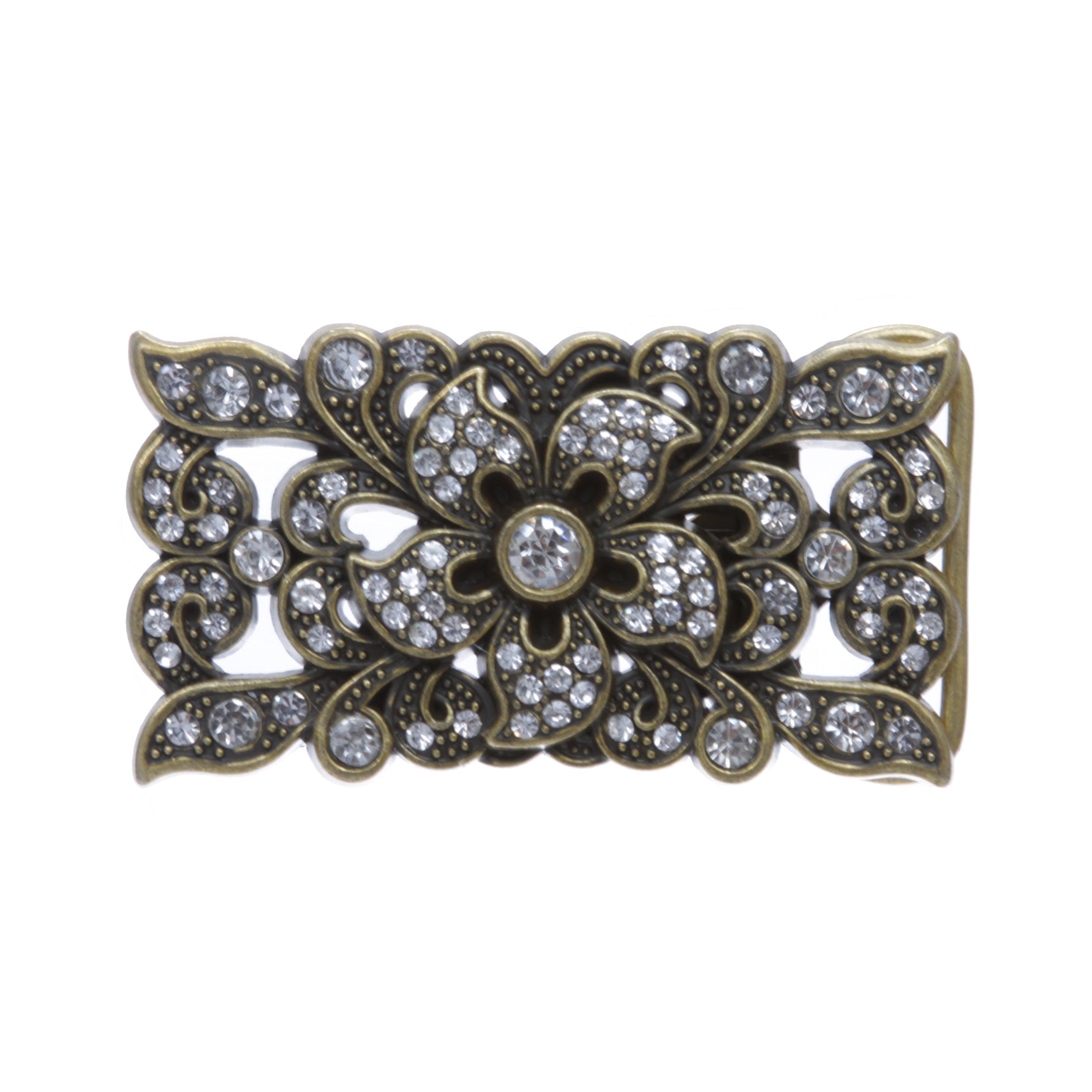 Western Double Layer Rhinestone Floral Belt buckle - OnlineBelts