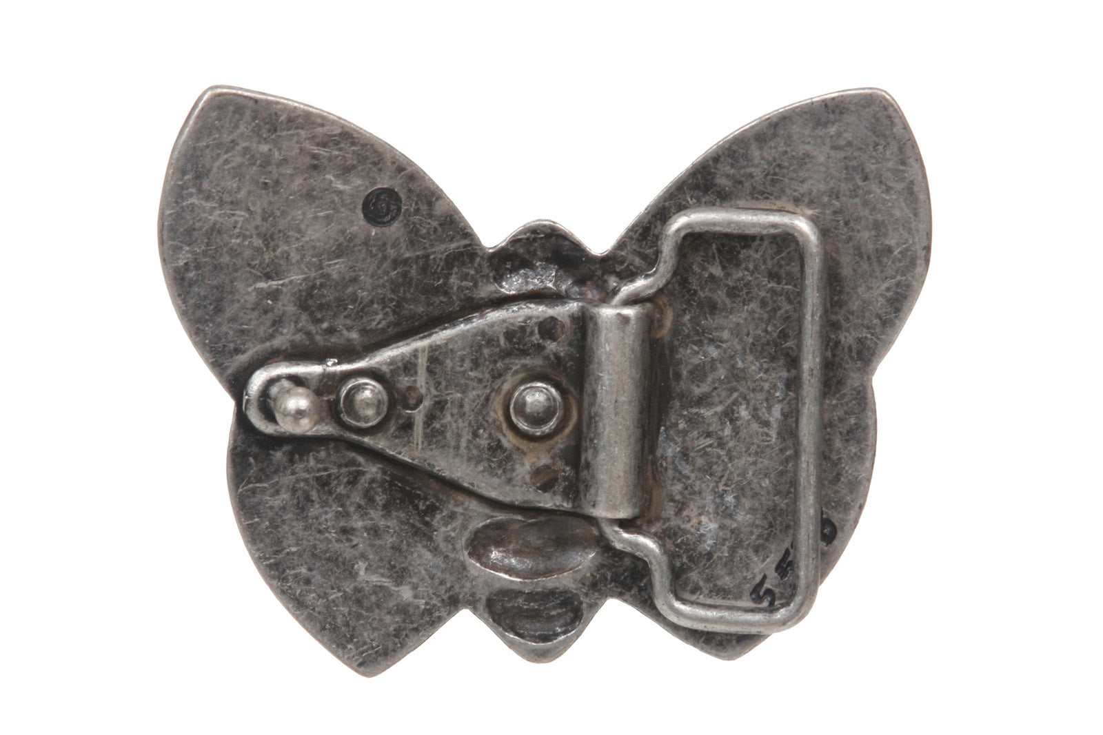 Western Butterfly Floral Engraving Antique Belt Buckle