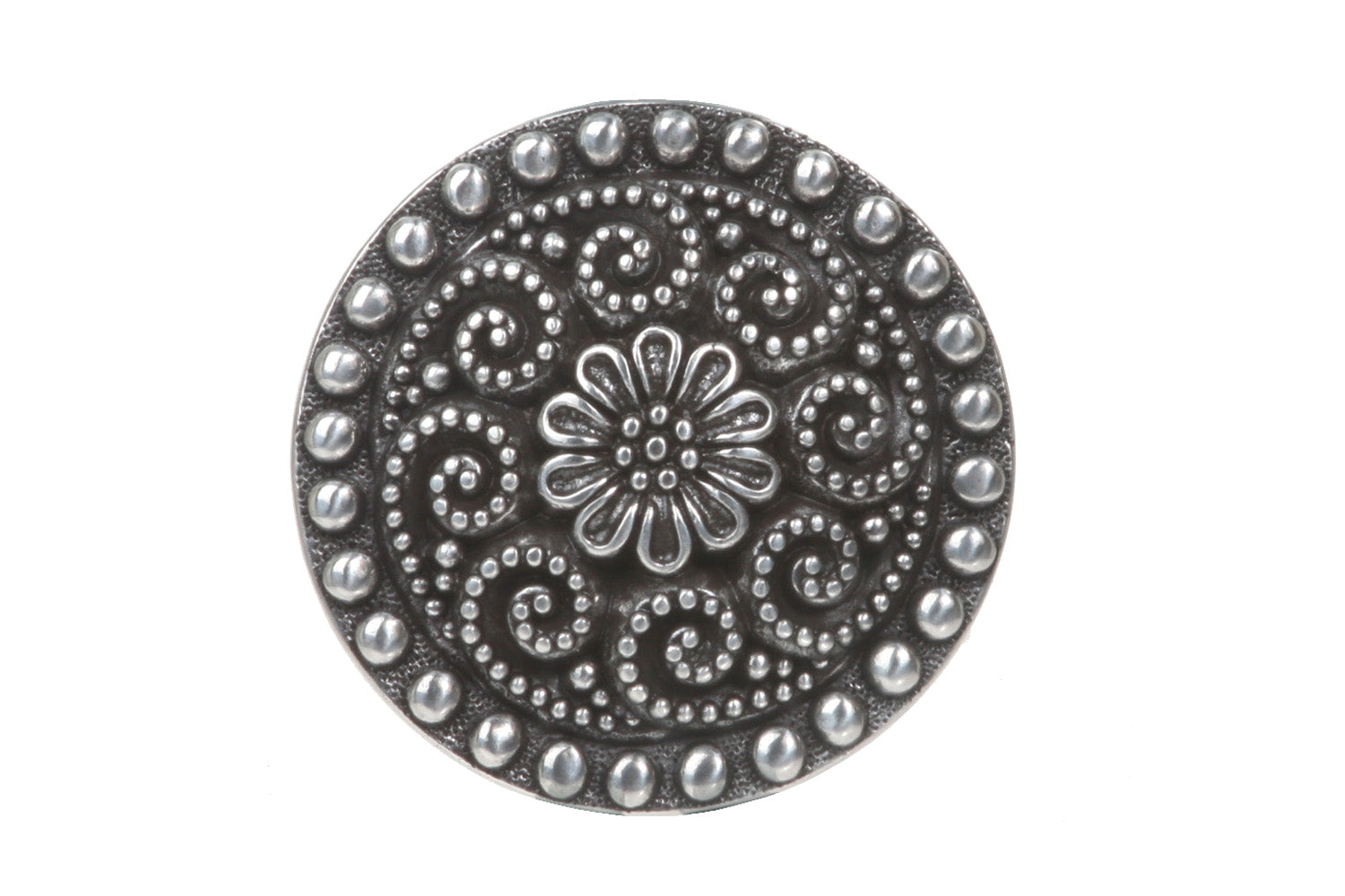 Western Circle Floral Antique Belt Buckle