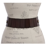 Women's High Waist Elastic Linked Cowhide Stretch Tapered Comfort Leather Belt