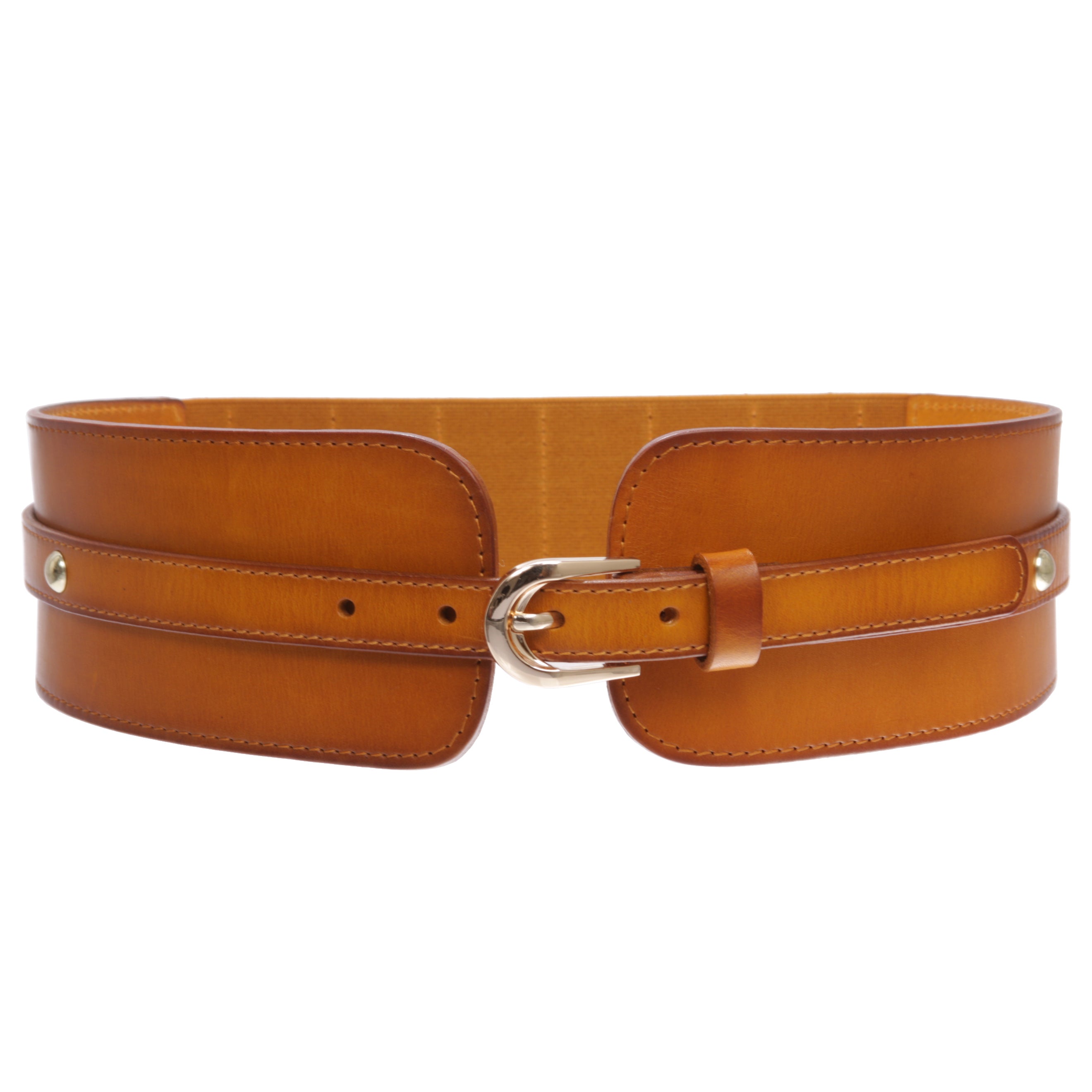 Women's High Waist Elastic Linked Cowhide Stretch Tapered Comfort Leather Belt - OnlineBelts