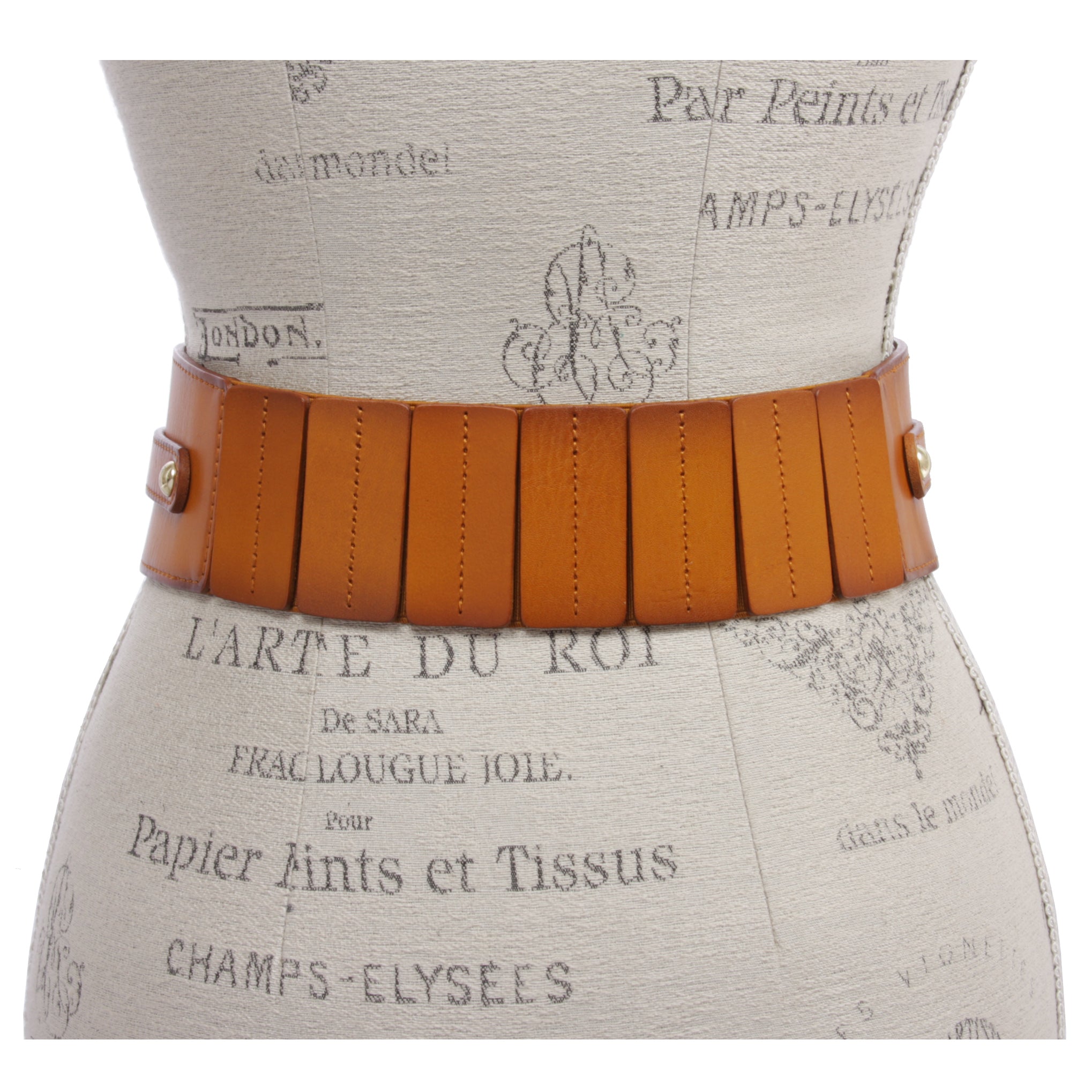Women's High Waist Elastic Linked Cowhide Stretch Tapered Comfort Leather Belt - OnlineBelts