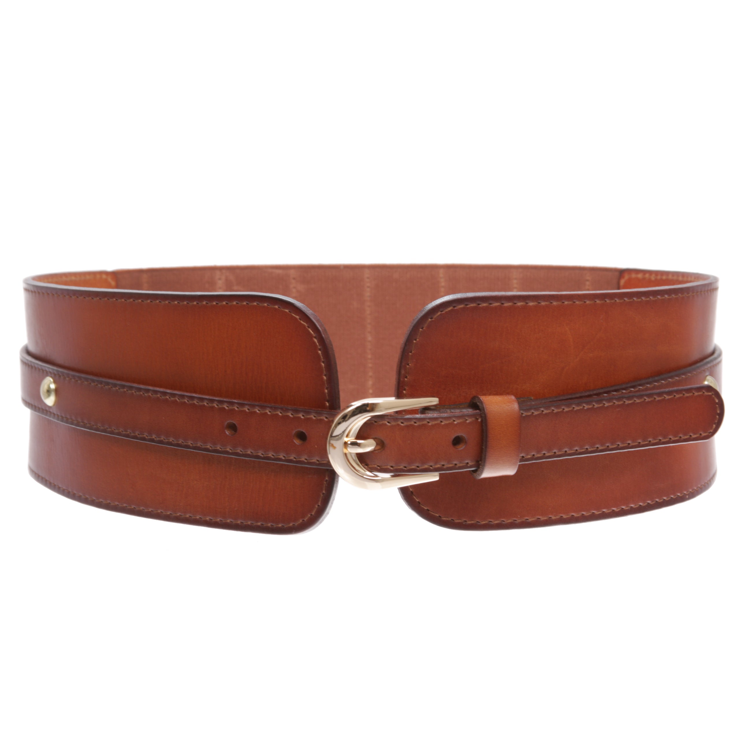 Women's High Waist Elastic Linked Cowhide Stretch Tapered Comfort Leather Belt - OnlineBelts