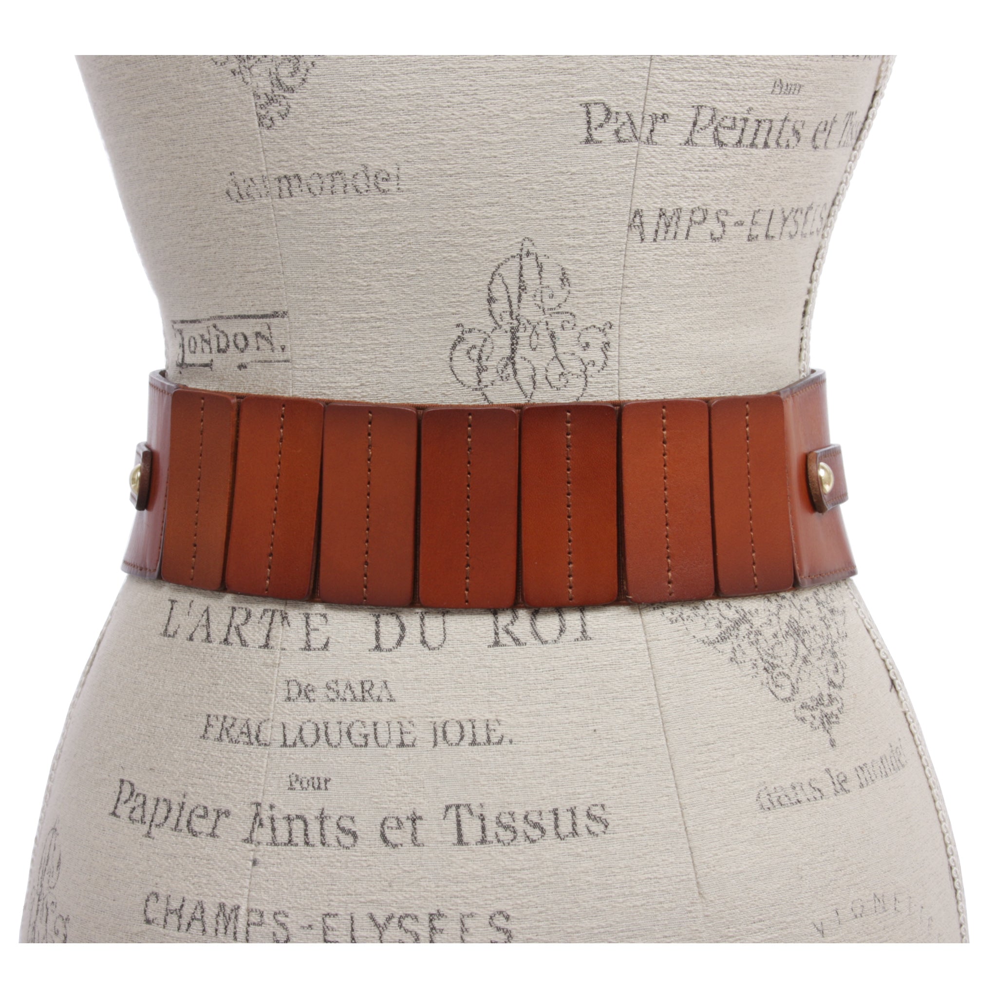 Women's High Waist Elastic Linked Cowhide Stretch Tapered Comfort Leather Belt - OnlineBelts