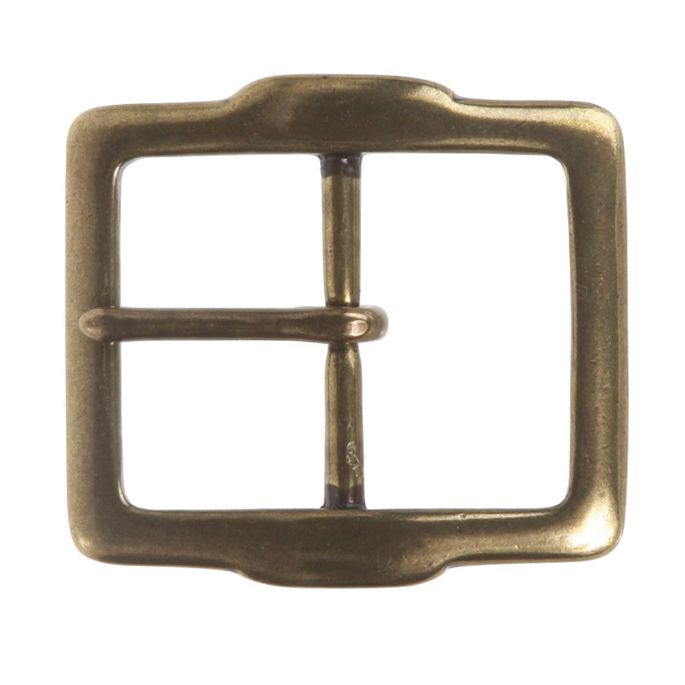 1 1/2" (38 mm) Single Prong Solid Brass Rectangular Belt Buckle - OnlineBelts