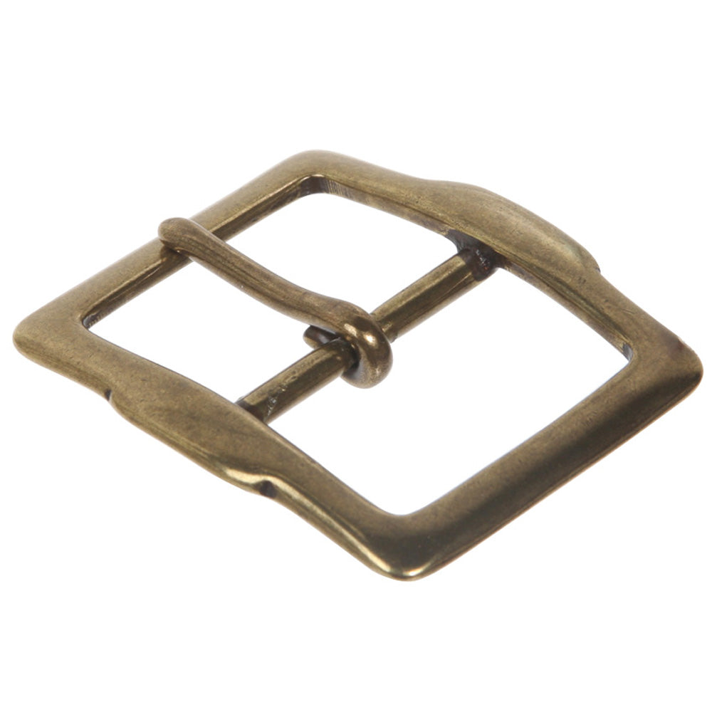 1 1/2" (38 mm) Single Prong Solid Brass Rectangular Belt Buckle - OnlineBelts