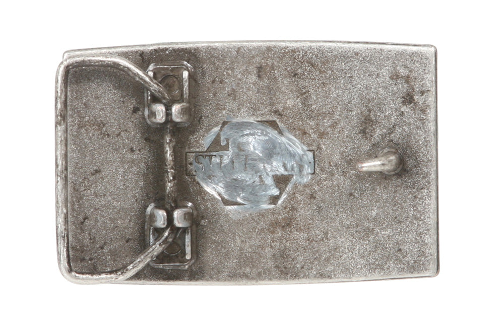 Religious Cross Rectangle Silver Belt Buckle