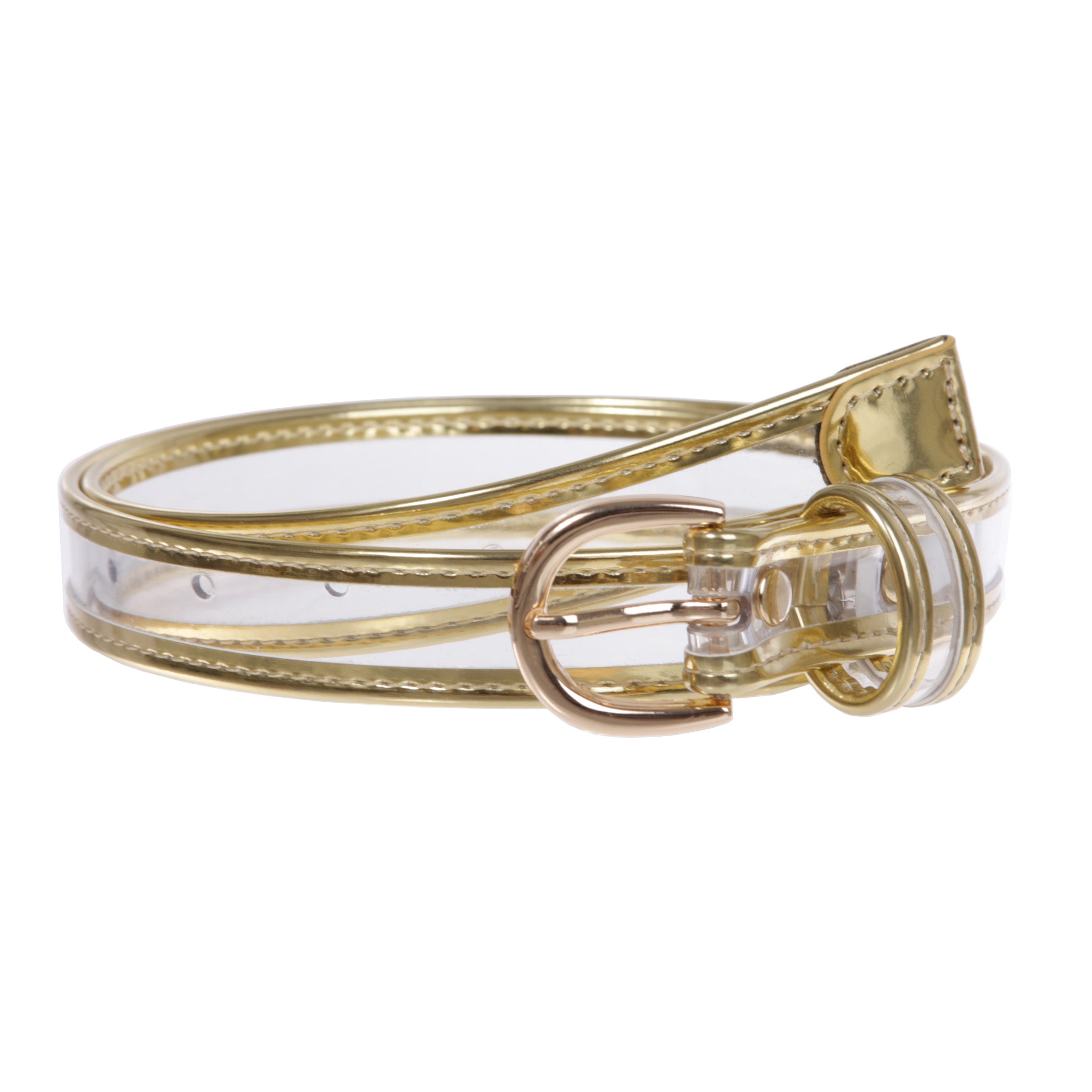 Kids 1" (25 mm) Color-Trimmed Patent Leather Transparent Jelly Clear Belt - OnlineBelts