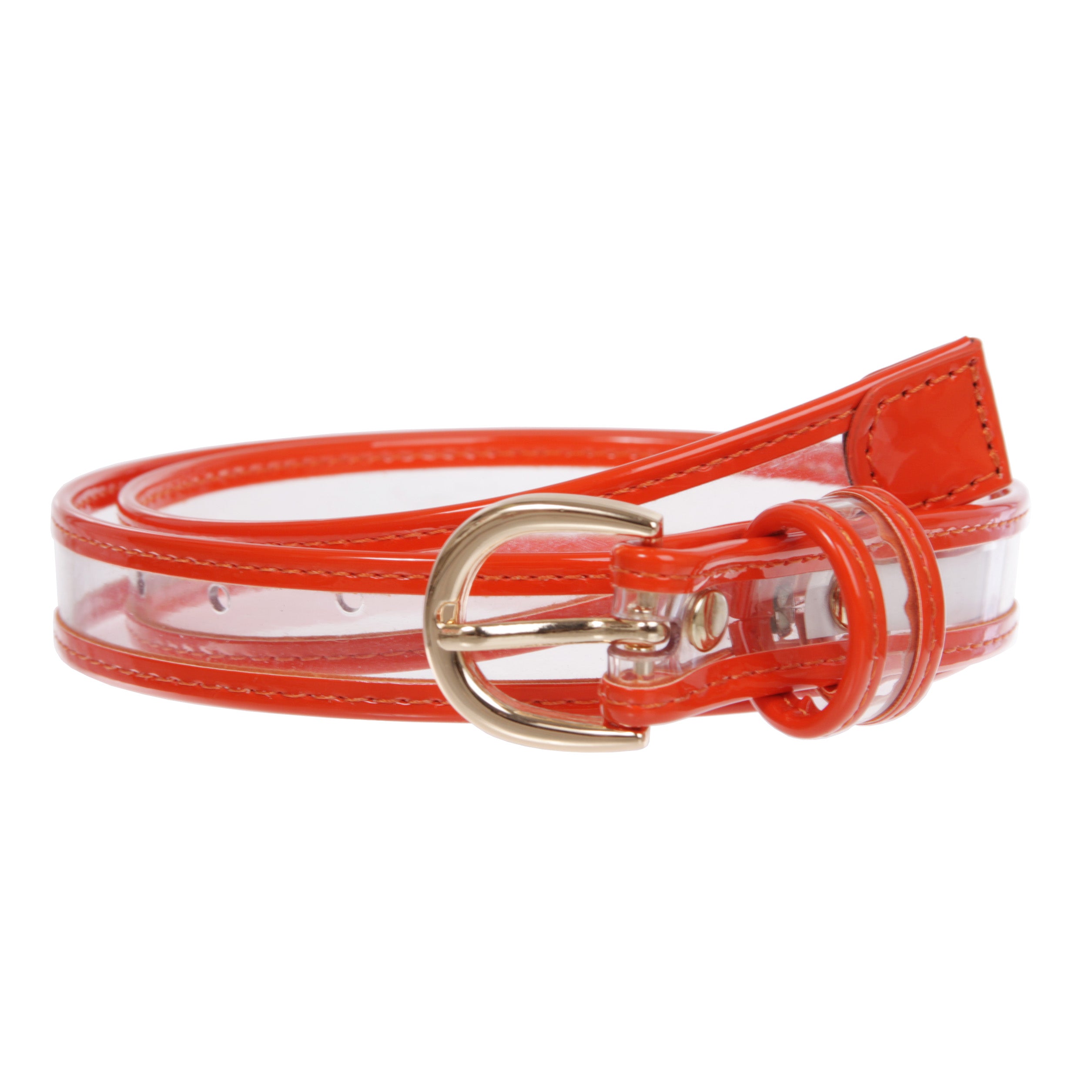 Kids 1" (25 mm) Color-Trimmed Patent Leather Transparent Jelly Clear Belt - OnlineBelts