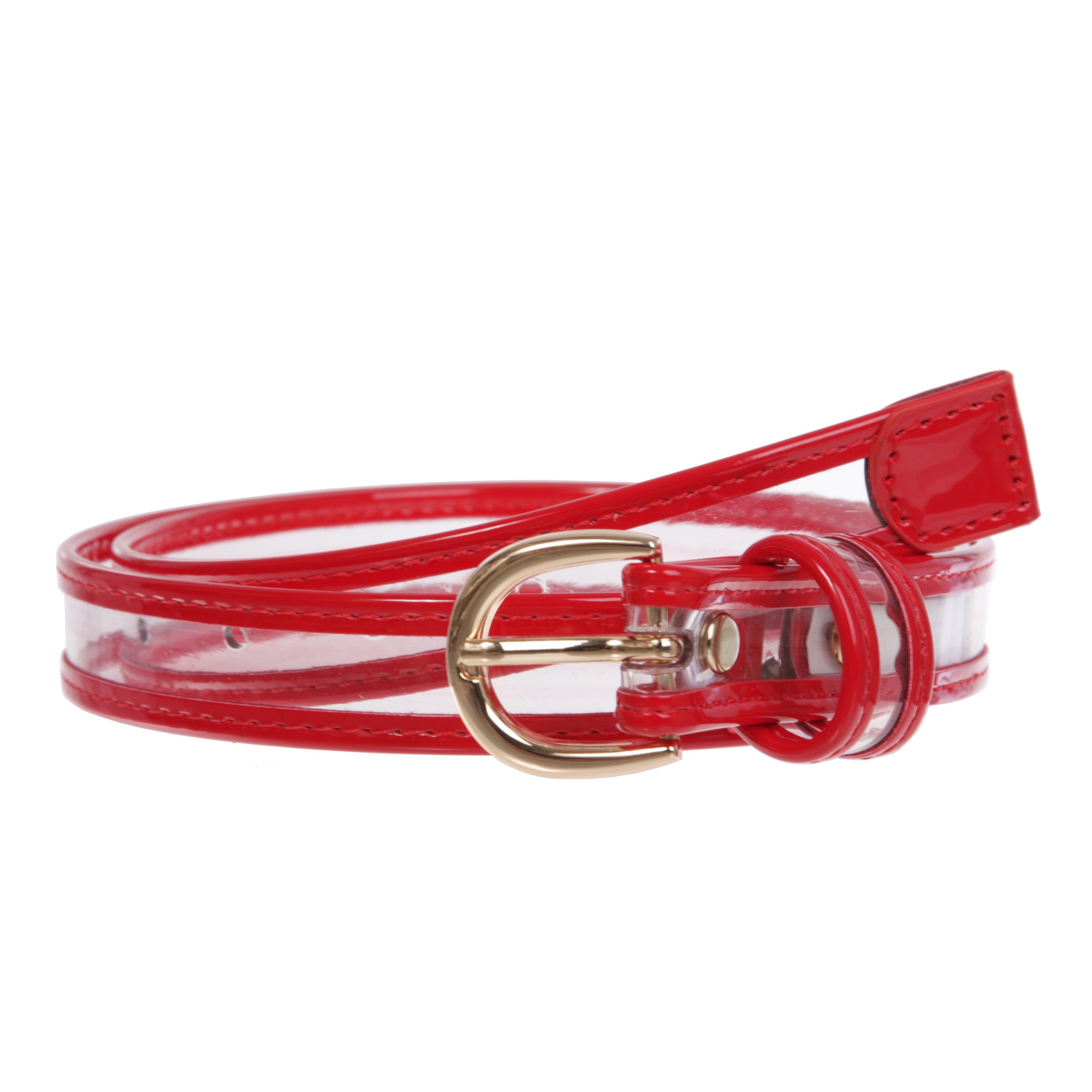 Kids 1" (25 mm) Color-Trimmed Patent Leather Transparent Jelly Clear Belt - OnlineBelts