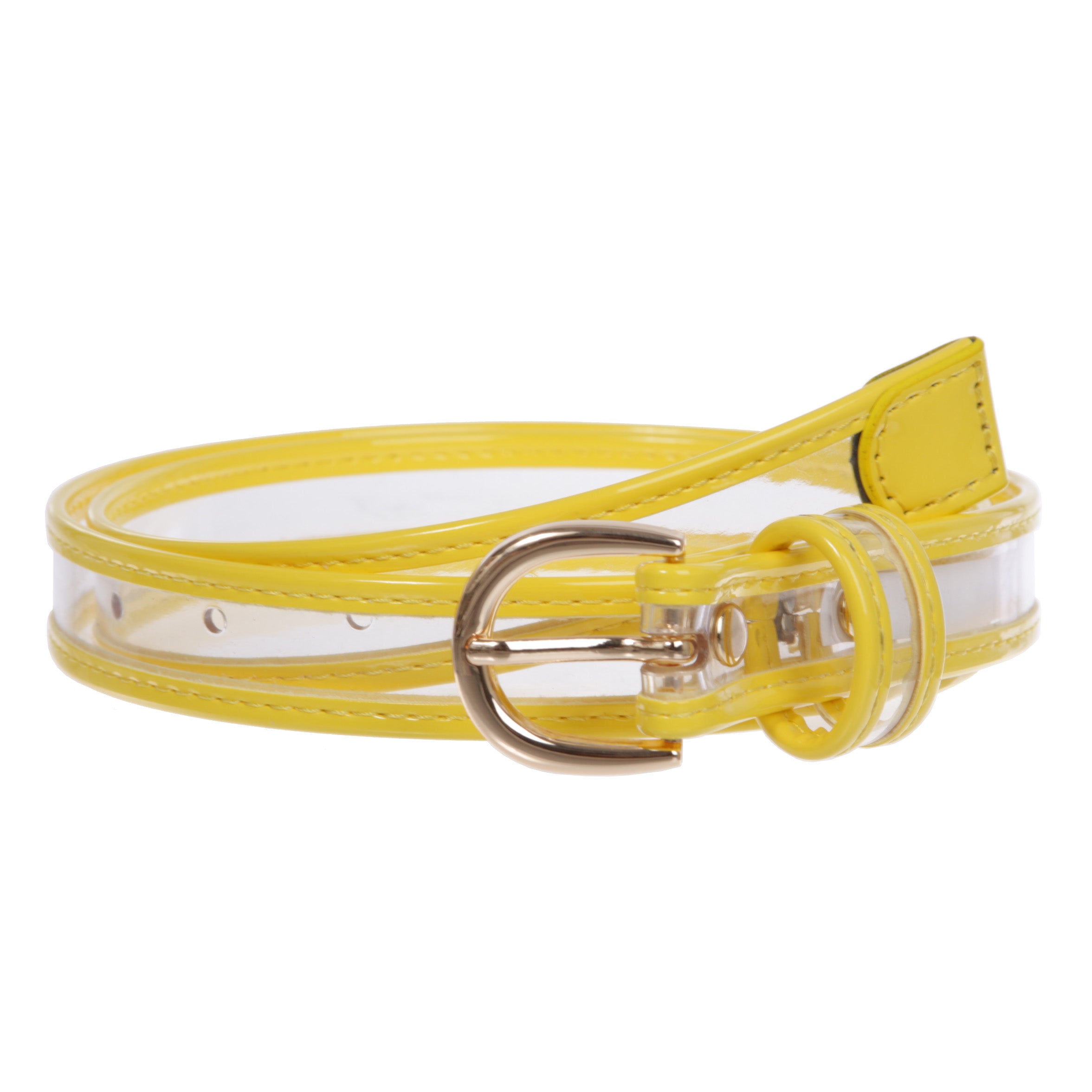 Kids 1" (25 mm) Color-Trimmed Patent Leather Transparent Jelly Clear Belt - OnlineBelts