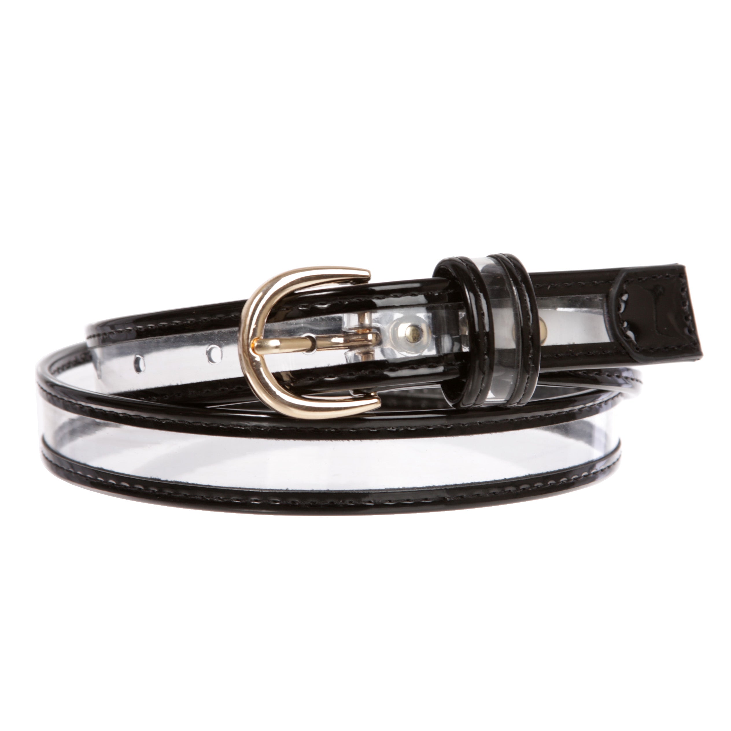 Women's 1" (25 mm) Color-Trimmed Patent Leather Transparent Clear Jelly Belt - OnlineBelts