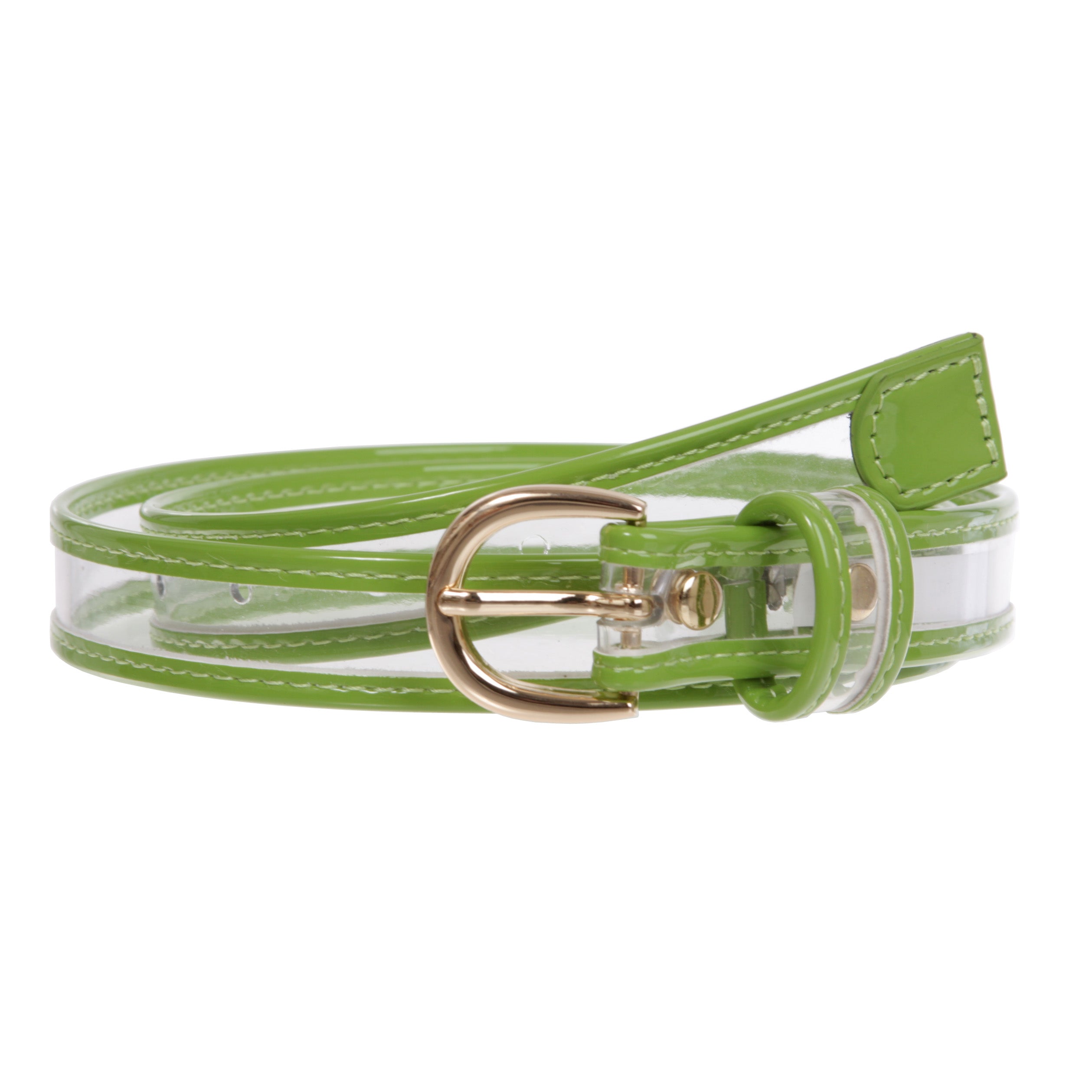 Women's 1" (25 mm) Color-Trimmed Patent Leather Transparent Clear Jelly Belt - OnlineBelts