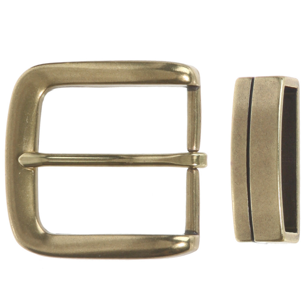 1 1/2" (38 mm) Nickel Free Single Prong Square Belt Buckle Set - OnlineBelts