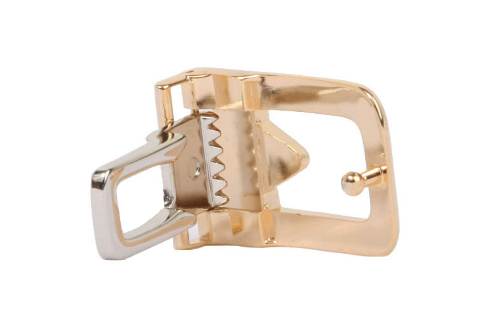 1 1/8 Inch (28 mm) Gold & Silver Two Tones Clamp Belt Buckle