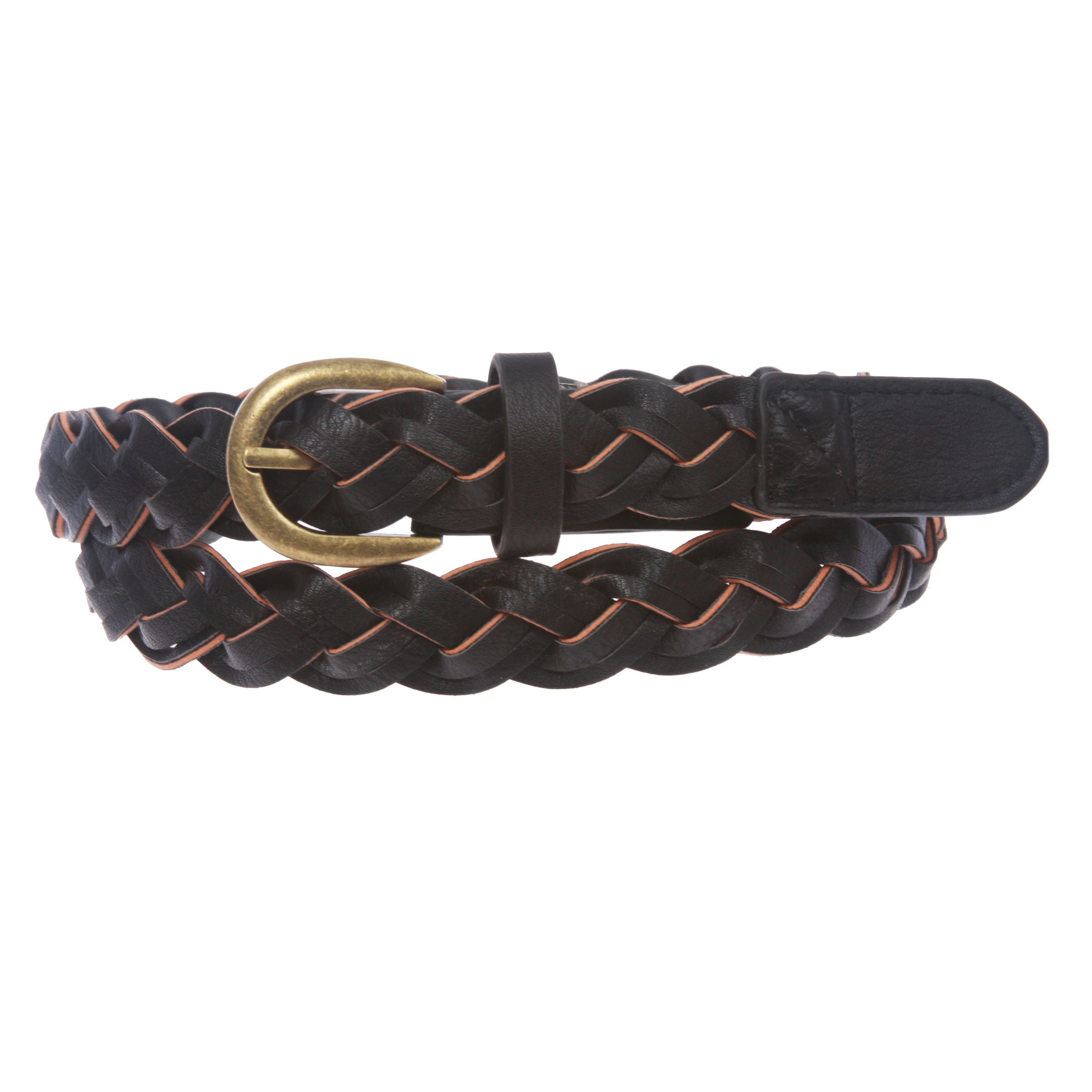 Women's 1" Skinny Braided Woven Non Leather Belt - OnlineBelts