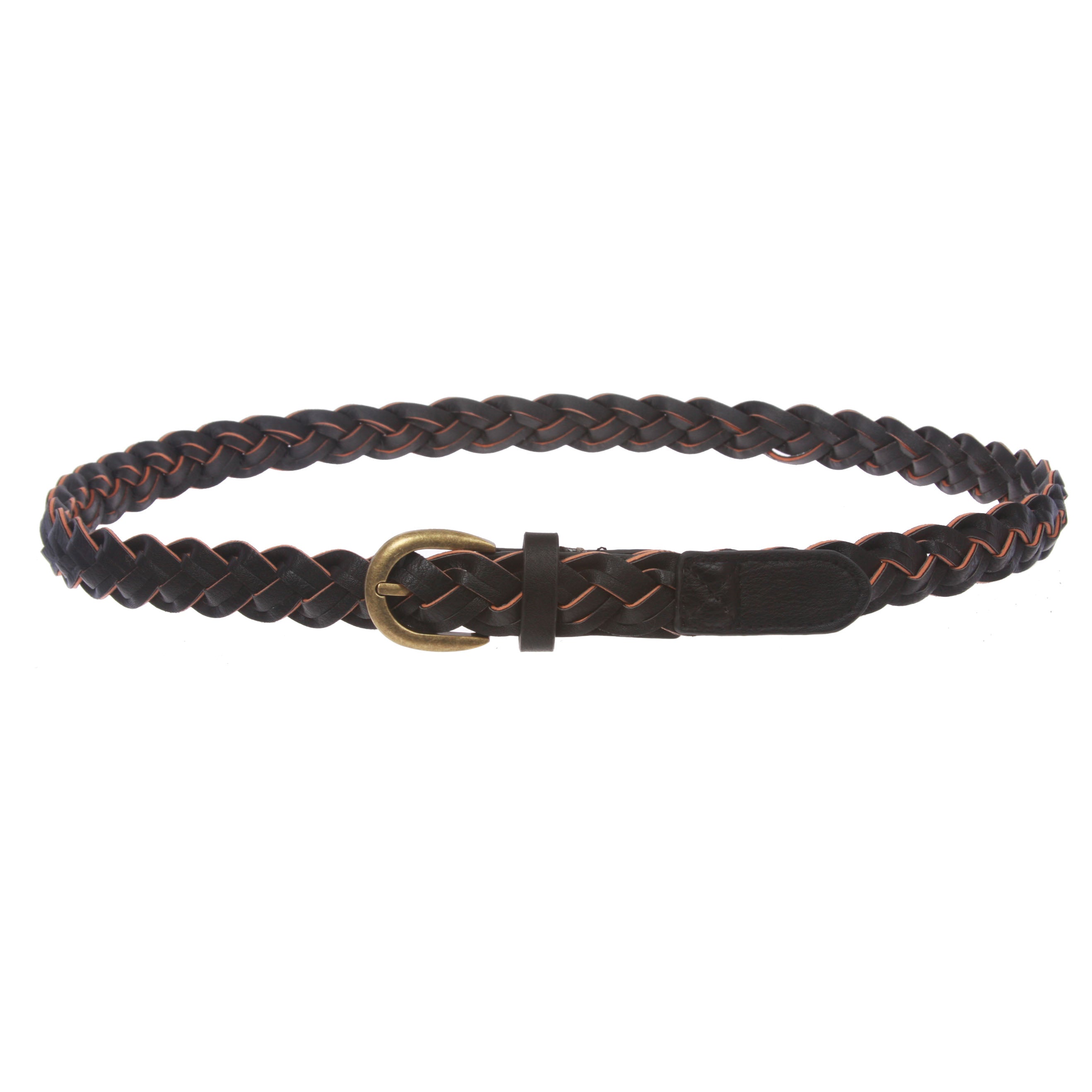 Women's 1" Skinny Braided Woven Non Leather Belt - OnlineBelts