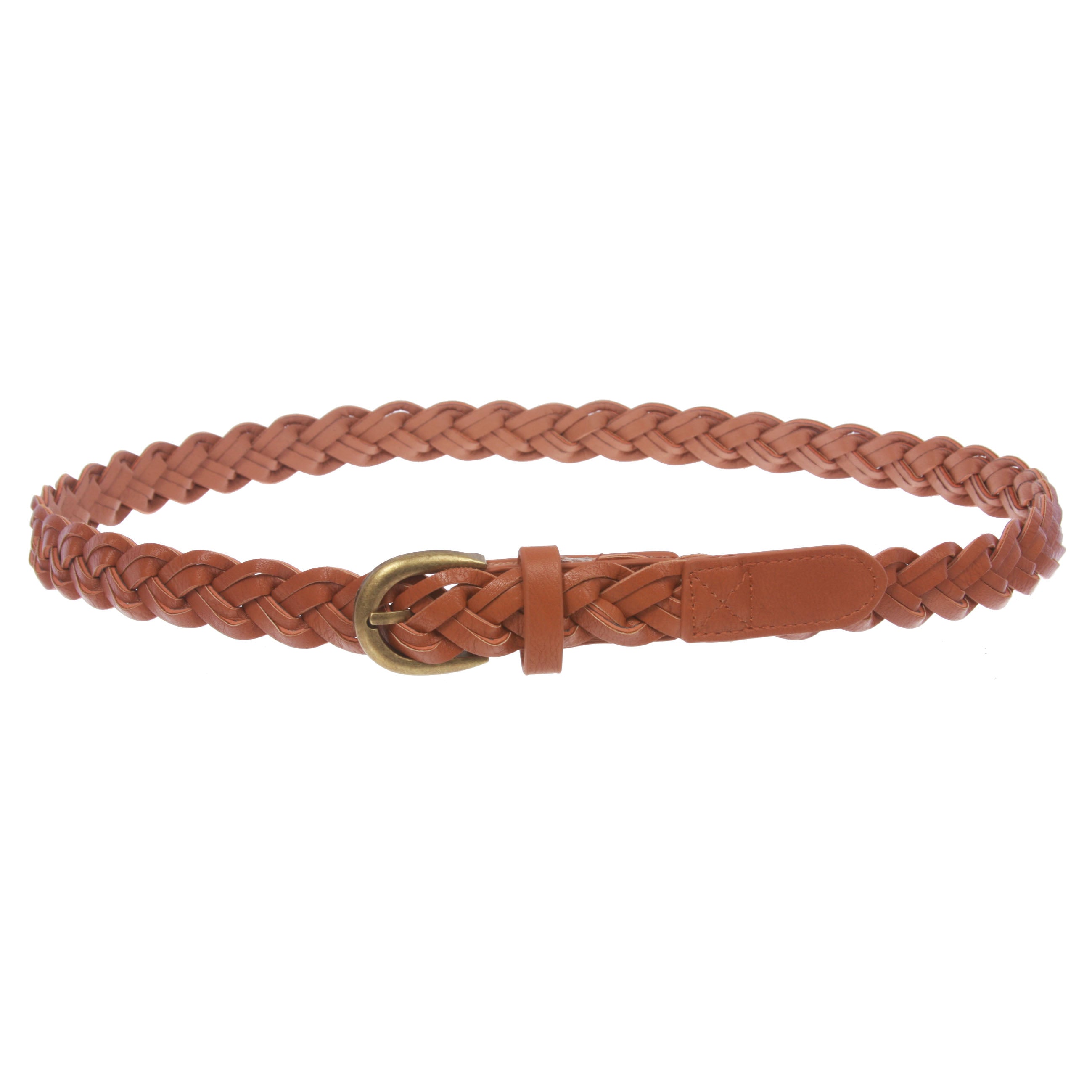 Women's 1" Skinny Narrow Braided Woven Non-Leather Vintage Belt - OnlineBelts