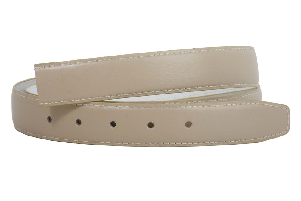 1 1/8 Inch One Size Fits All Feather Edged Plain Faux Leather Belt Strap