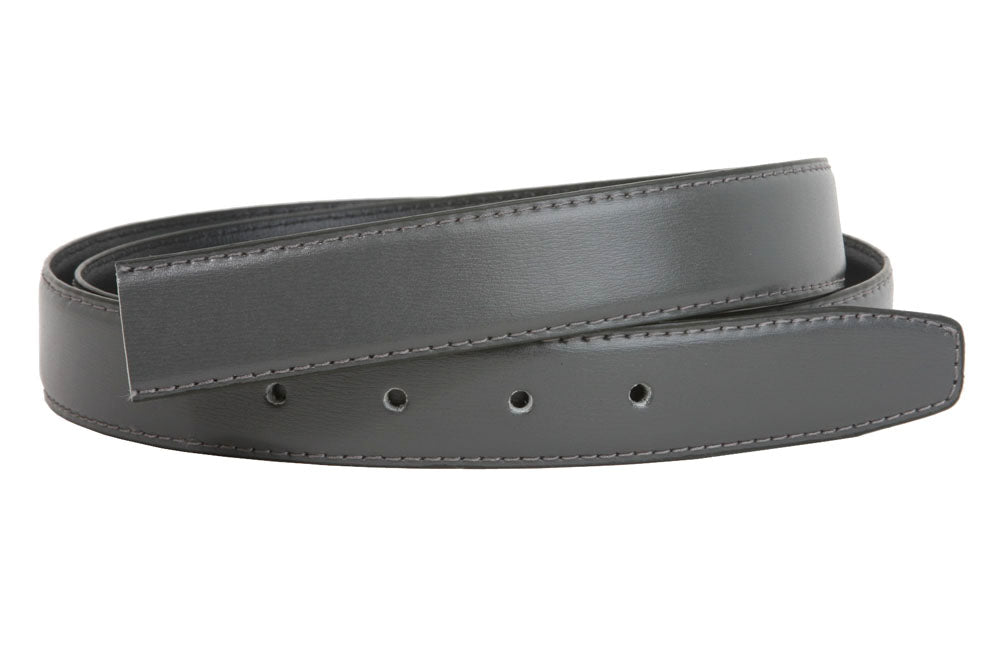 1 1/8 Inch One Size Fits All Feather Edged Plain Faux Leather Belt Strap - OnlineBelts