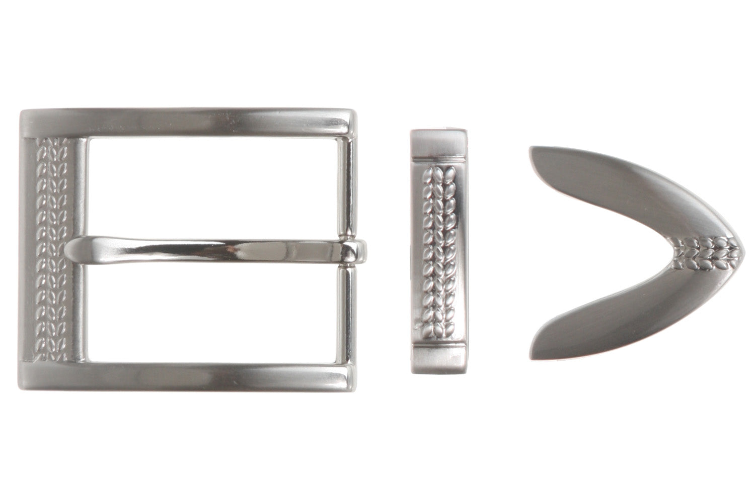 1 1/4" (33 mm) Nickel Free Single Prong Rectangular Golf Belt Buckle Set with Keeper and Tip - OnlineBelts
