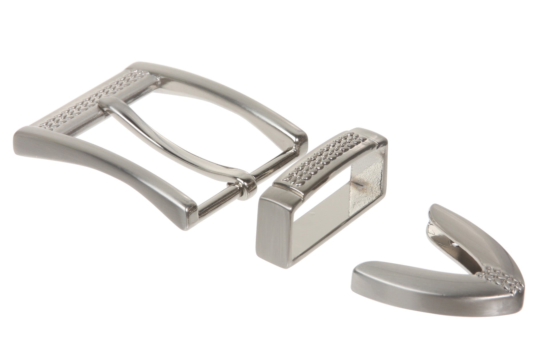 1 1/4" (33 mm) Nickel Free Single Prong Rectangular Golf Belt Buckle Set with Keeper and Tip - OnlineBelts