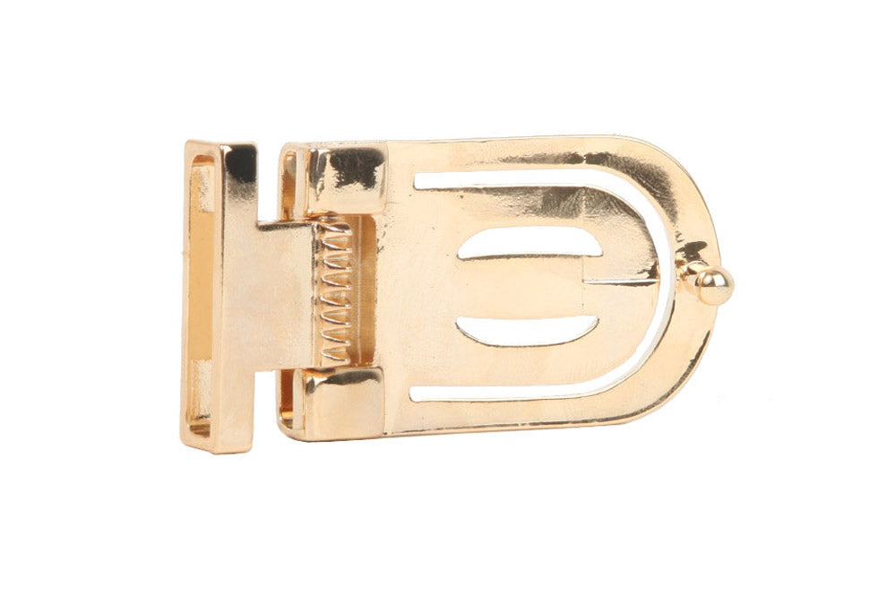 1 1/8 Inch (28 mm) Gold Clamp Belt Buckle