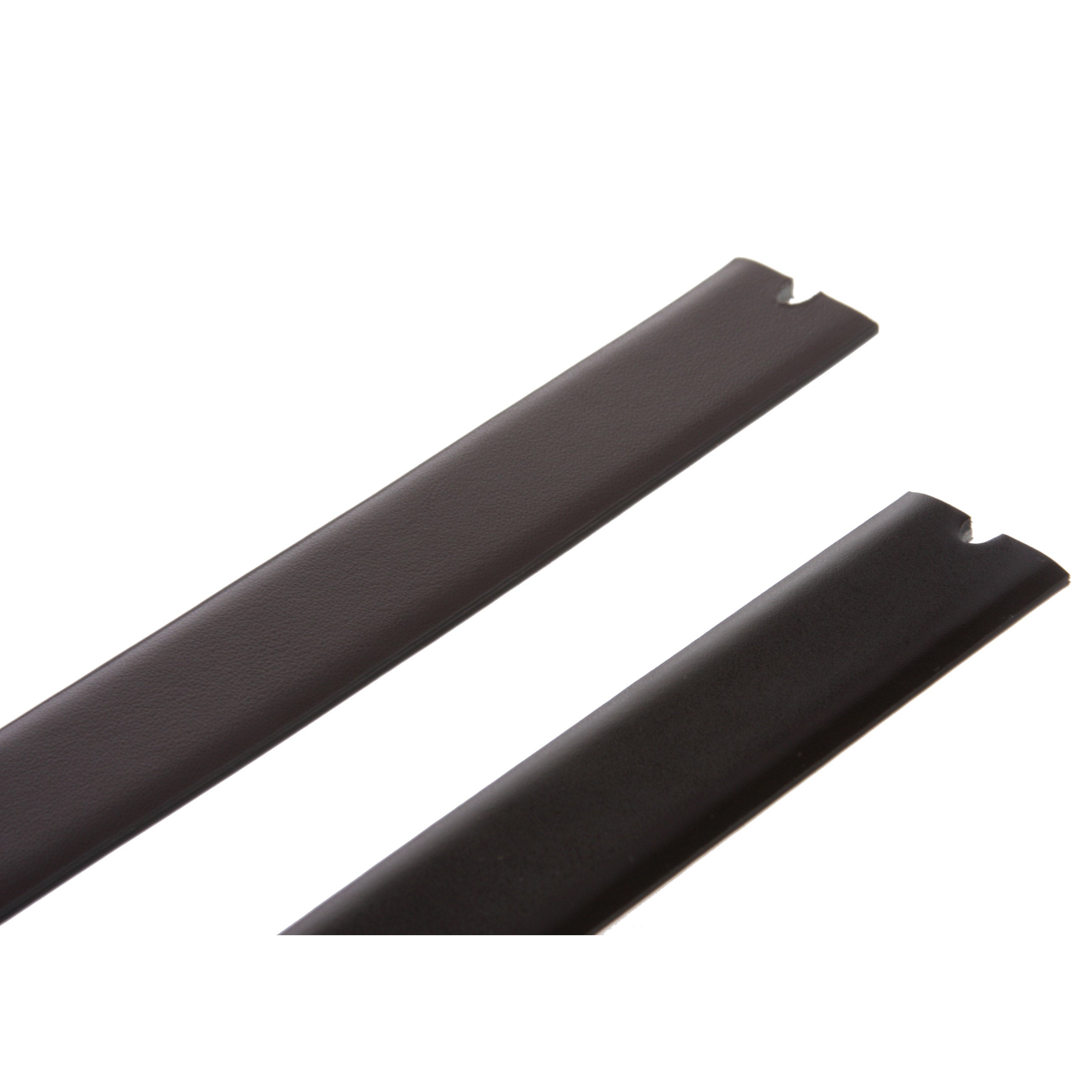 1 1/8" Black Cut-To-Fit One-Size-Fits-All Reversible (Black/Brown) Feather Edged Plain Leather Belt Strap - OnlineBelts