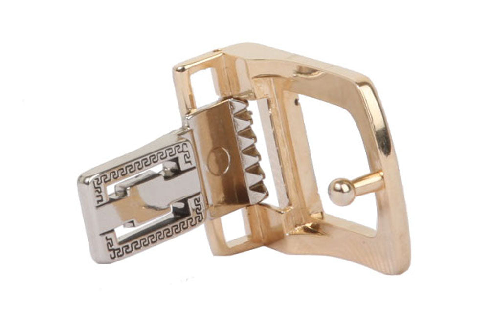 1 1/8 Inch (28 mm) Gold & Silver Two Tones Clamp Belt Buckle