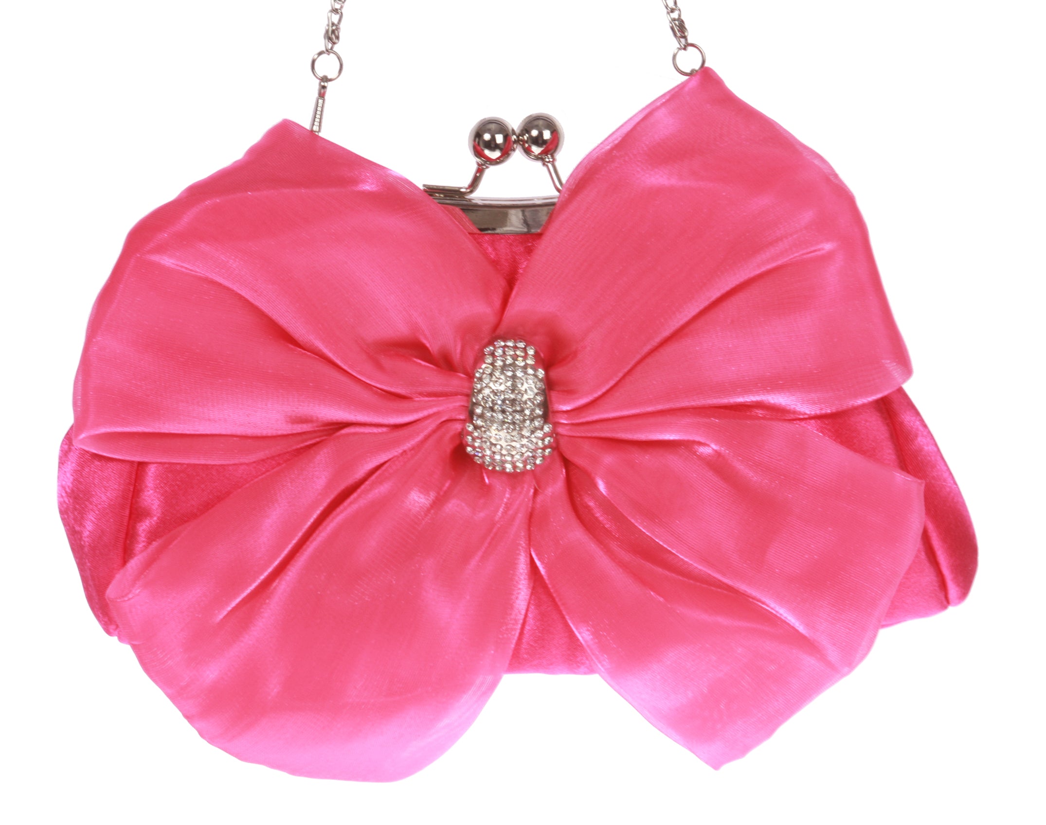 Satin Bow Clutch Purse Bling Rhinestone Clutch Evening Bag - OnlineBelts