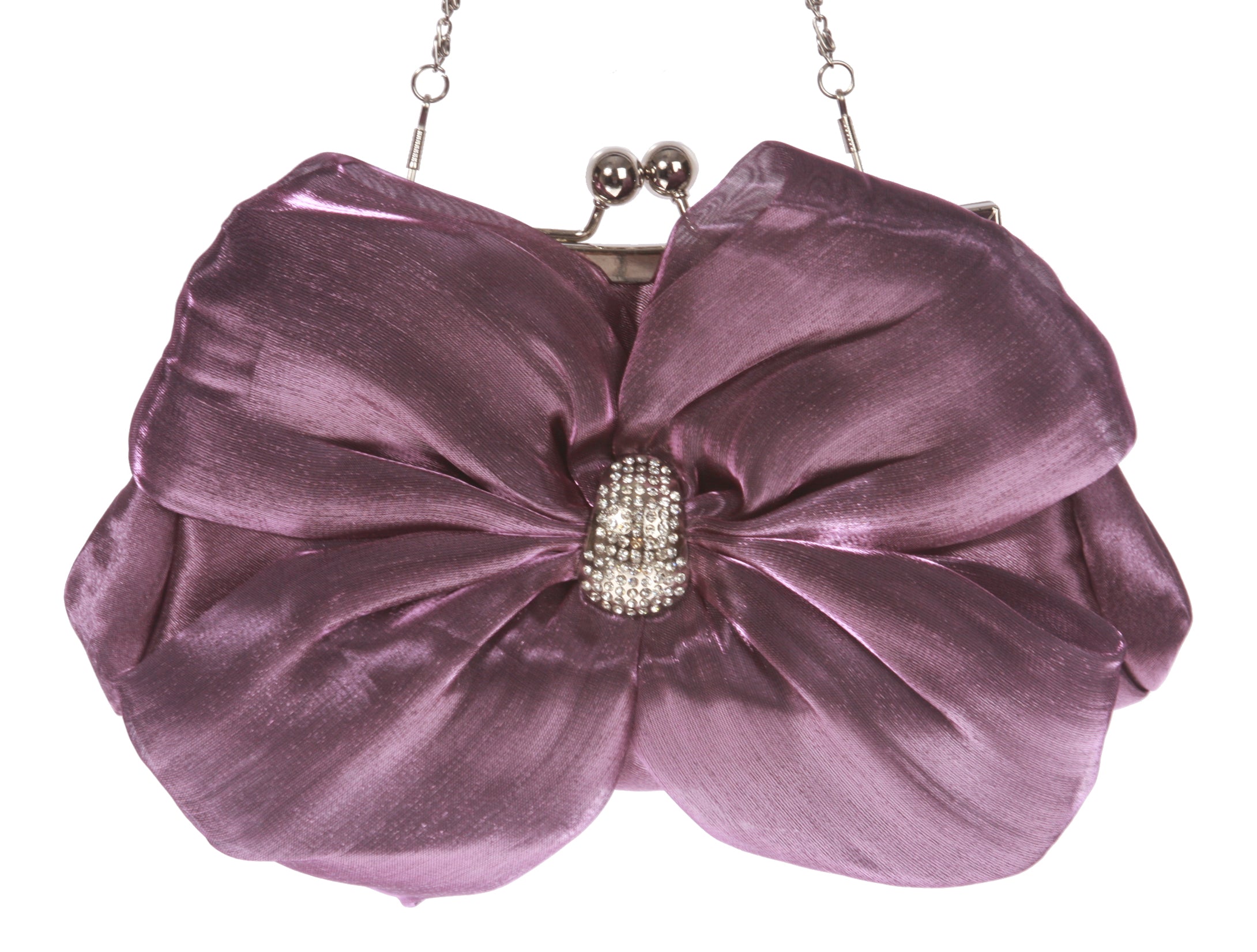 Satin Bow Clutch Purse Bling Rhinestone Clutch Evening Bag - OnlineBelts