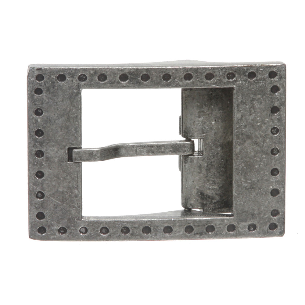 1 1/2" (38 MM) Clamping Rectangular Single Prong Silver Belt Buckle