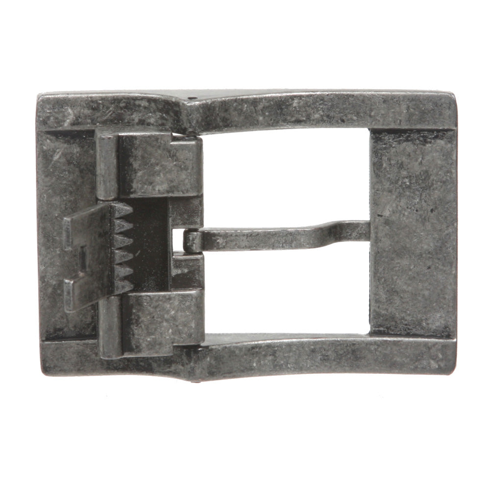 1 1/2" (38 MM) Clamping Rectangular Single Prong Silver Belt Buckle