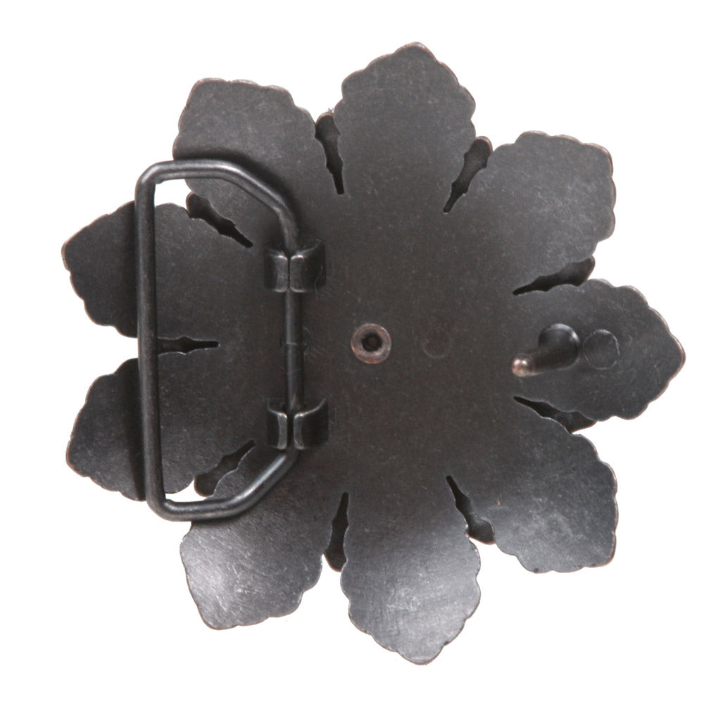1 1/2" Double Layer Rhinestone Floral Nickel Free Belt Buckle