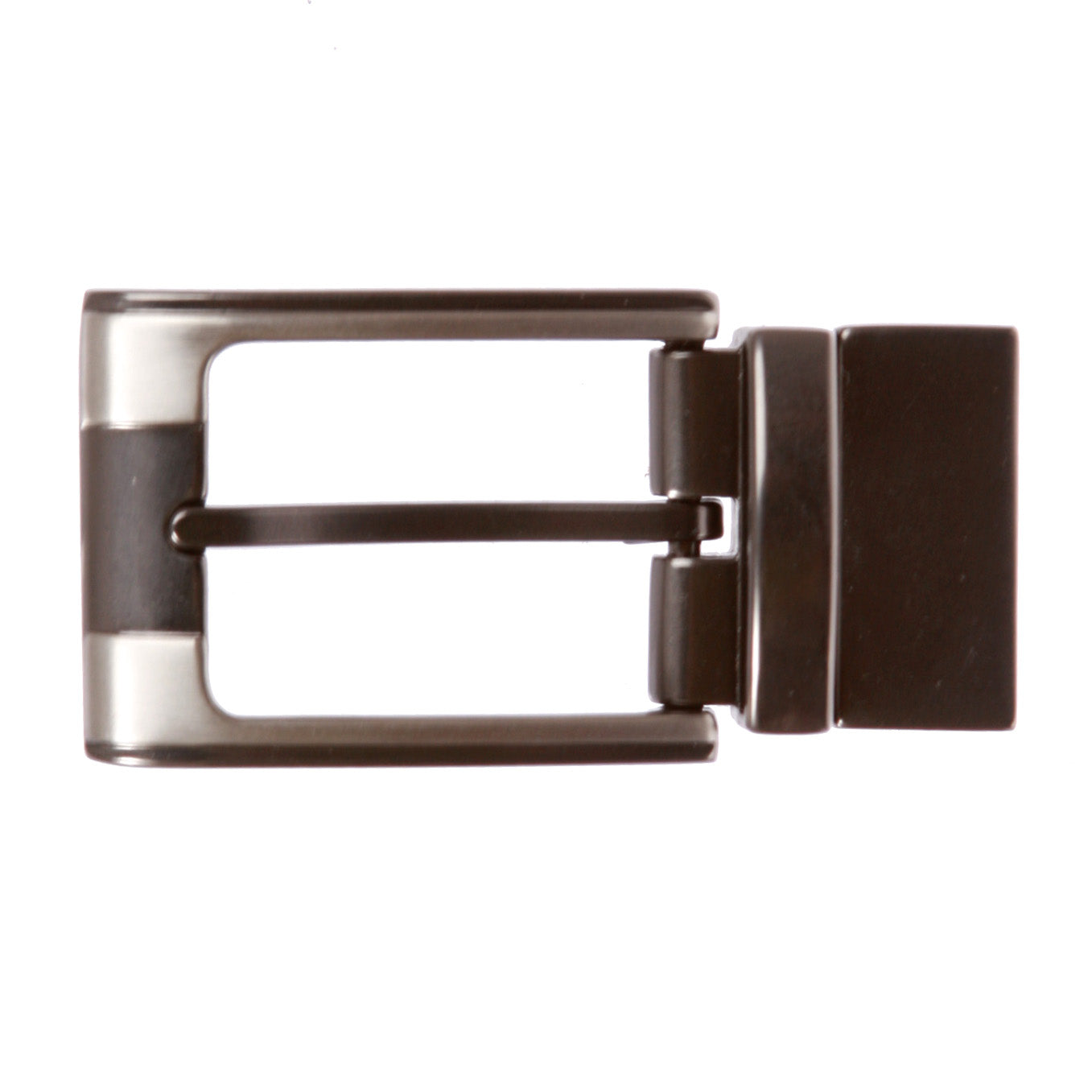 1 1/8 Inch (30 mm) Reversible Clamp Two Tone Belt Buckle - OnlineBelts