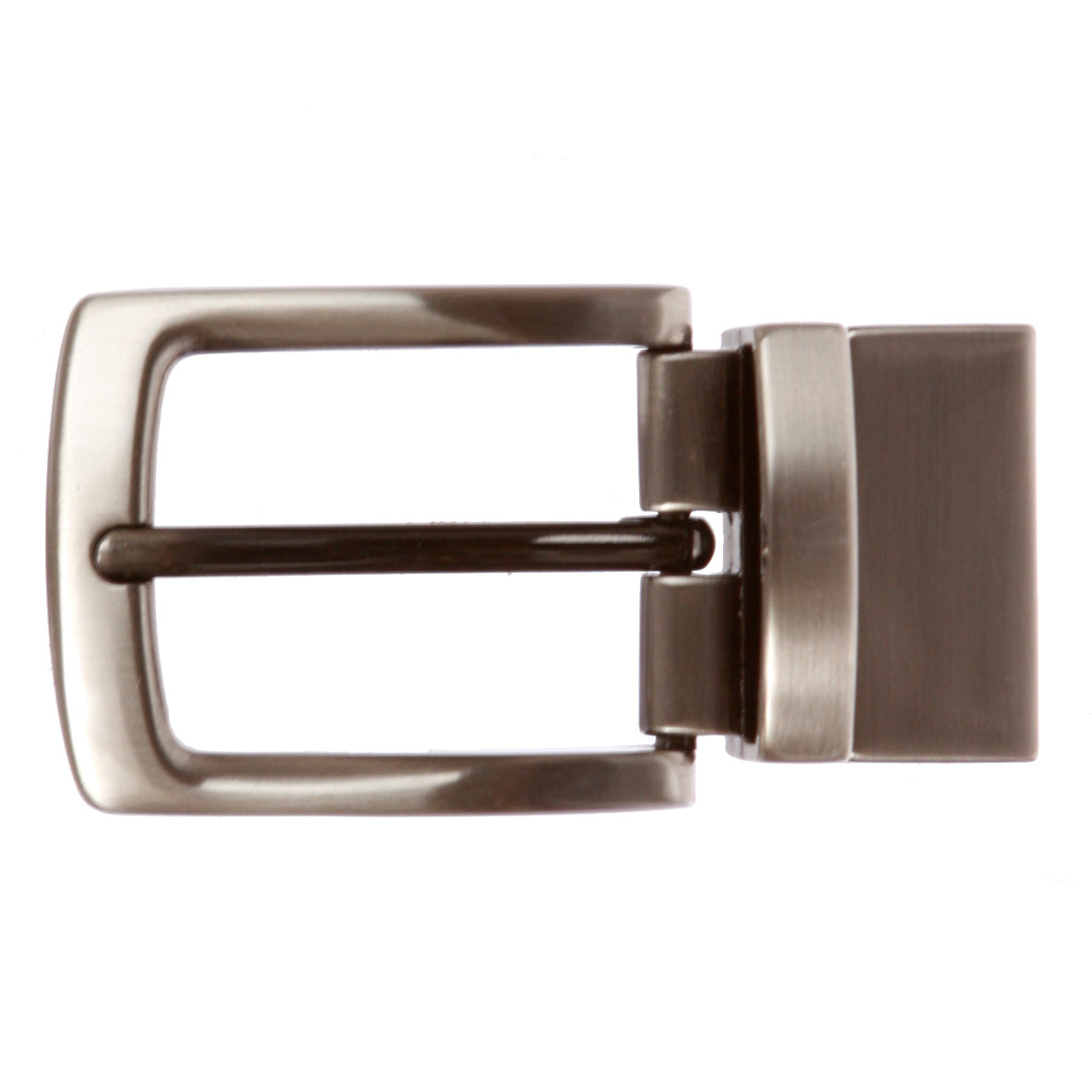 1 1/8 Inch (30 mm) Reversible Clamp Gunmetal Brush Belt Buckle - OnlineBelts