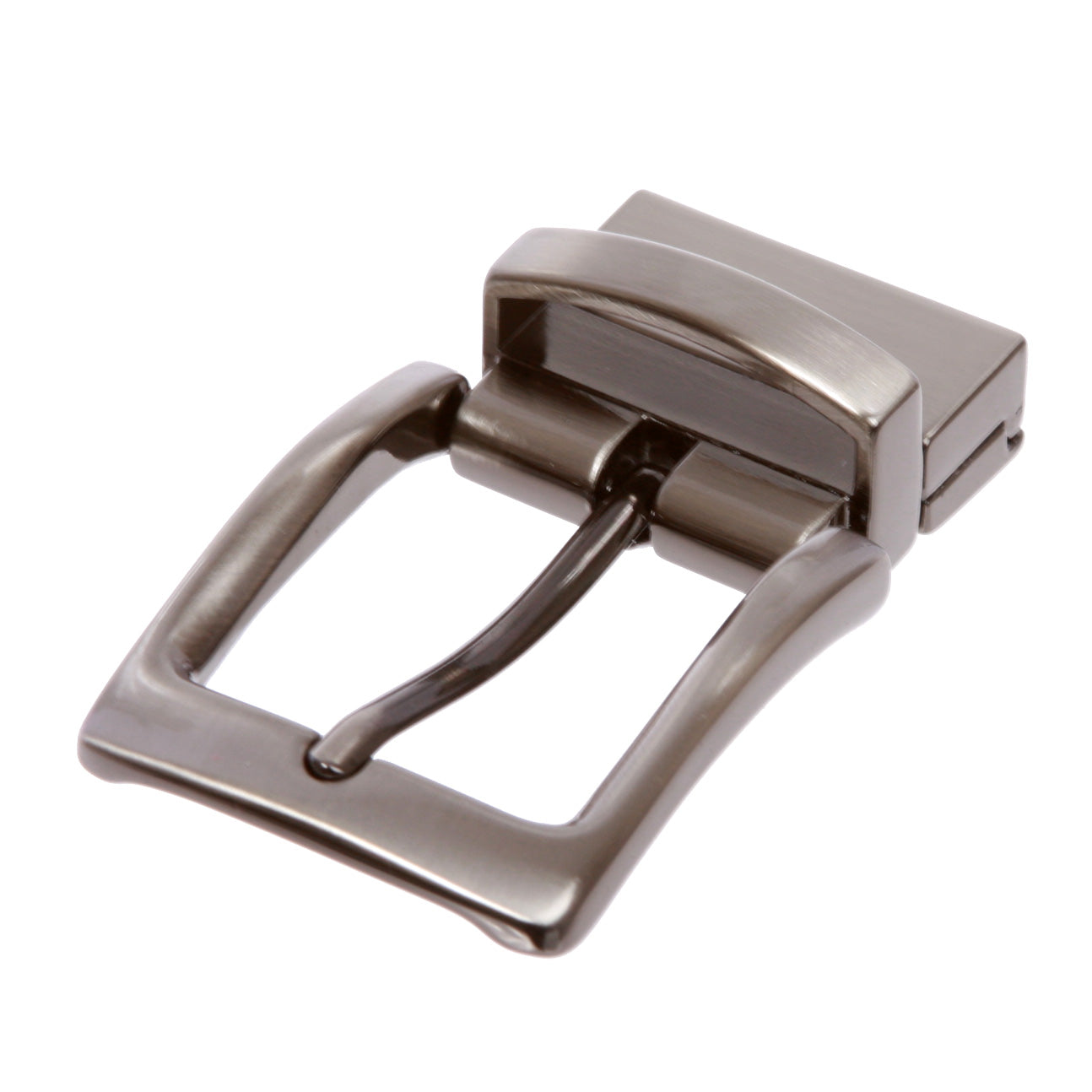 1 1/8 Inch (30 mm) Reversible Clamp Gunmetal Brush Belt Buckle - OnlineBelts