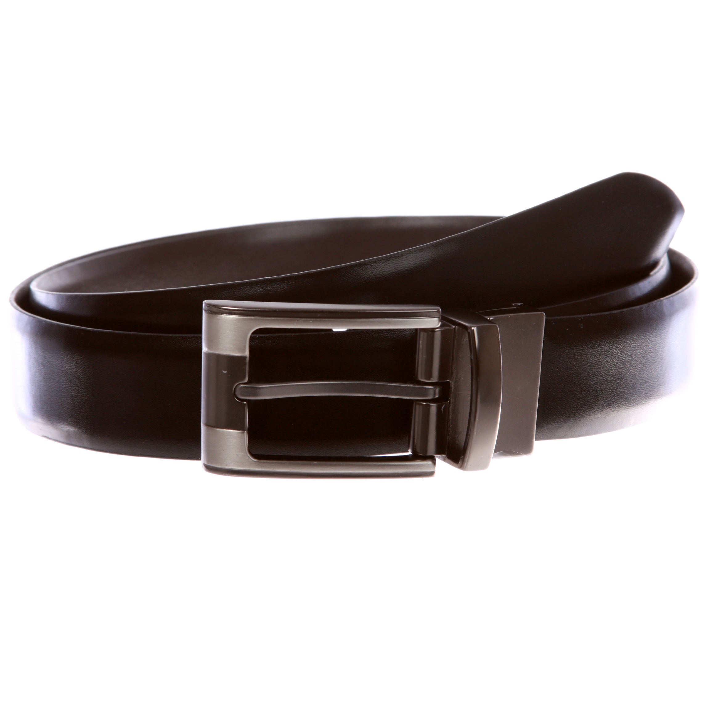 Men's Classic & Fashion Feather Edged Reversible Leather Dress Belt - OnlineBelts