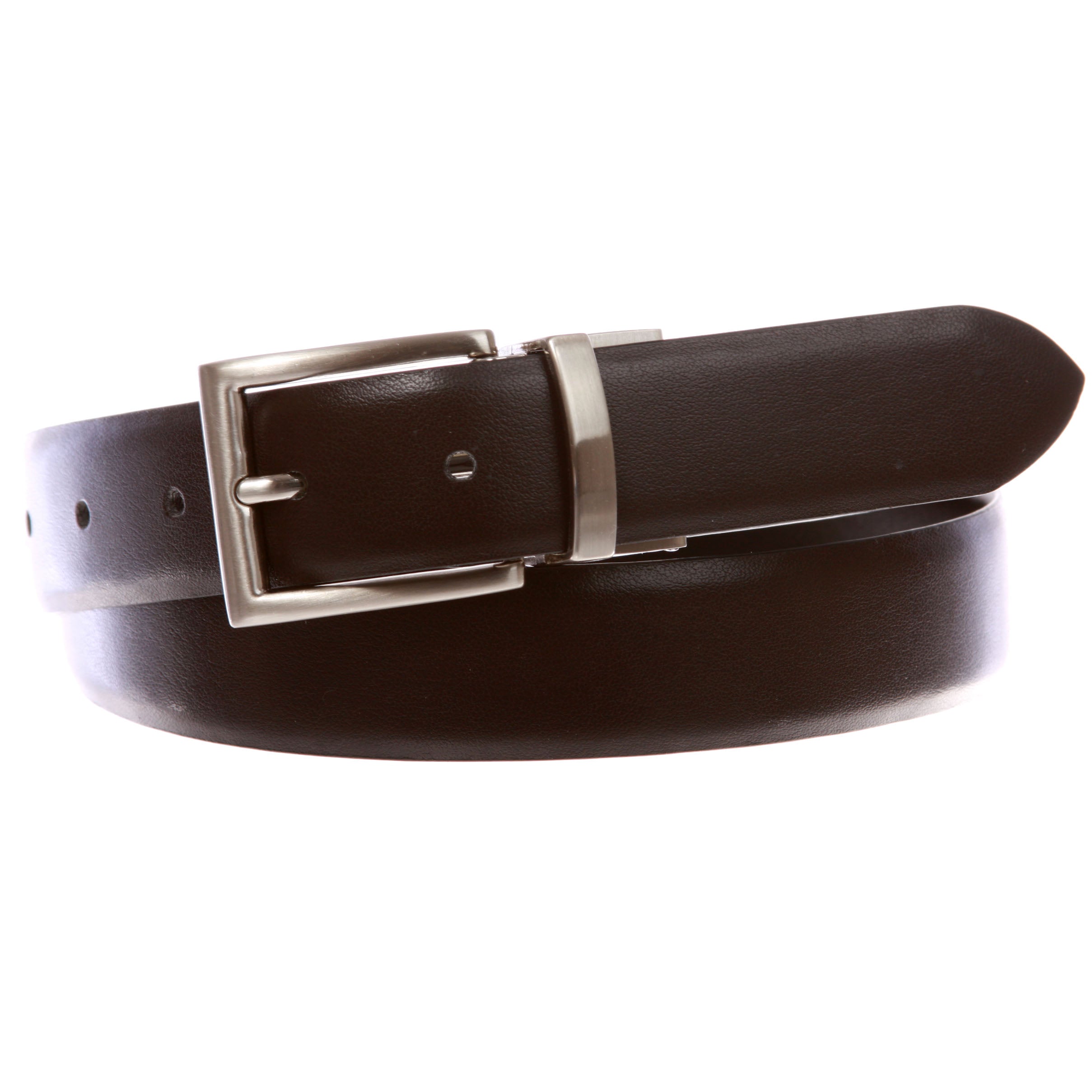 Men's Classic & Fashion Feather Edged Reversible Leather Dress Belt - OnlineBelts