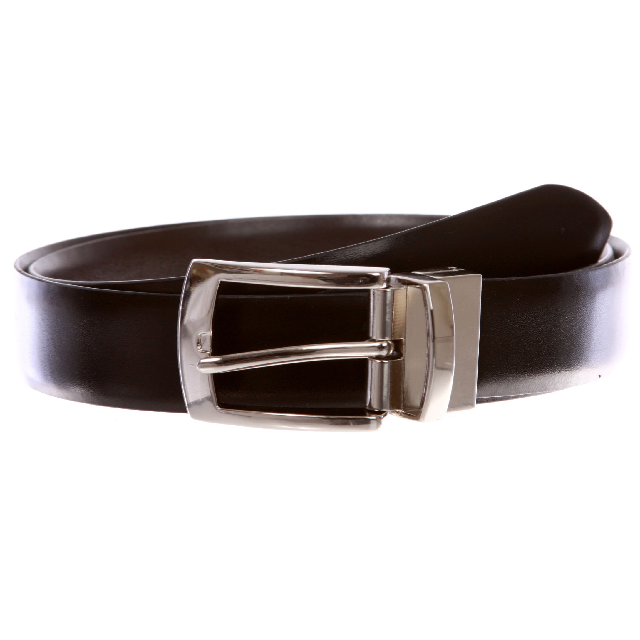 Men's Classic & Fashion Feather Edged Reversible Leather Dress Belt - OnlineBelts